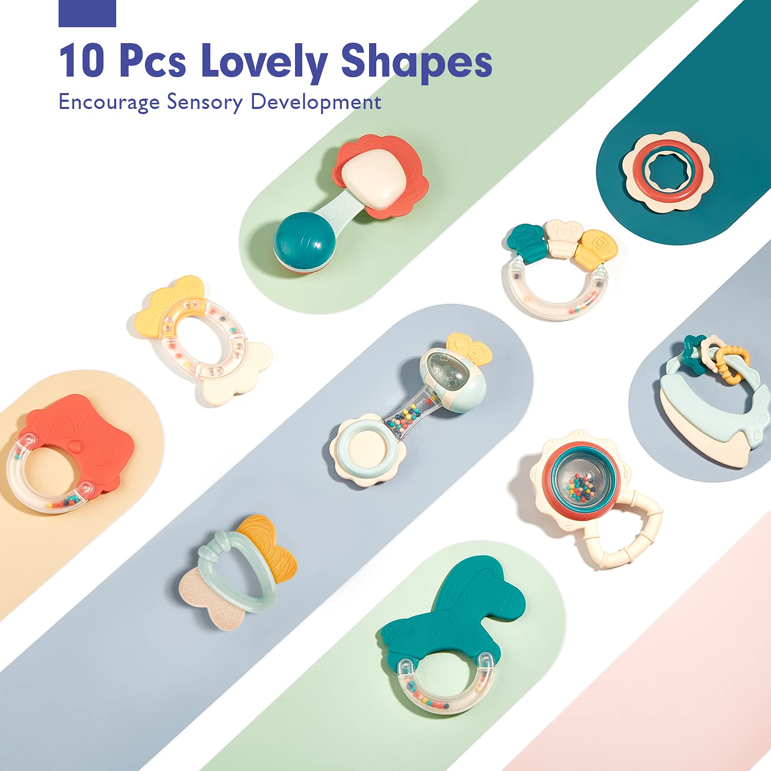 Foto 3 pulgar | Juguetes de Dentición para Bebés Hahaland 10 Piezas - Venta Internacional