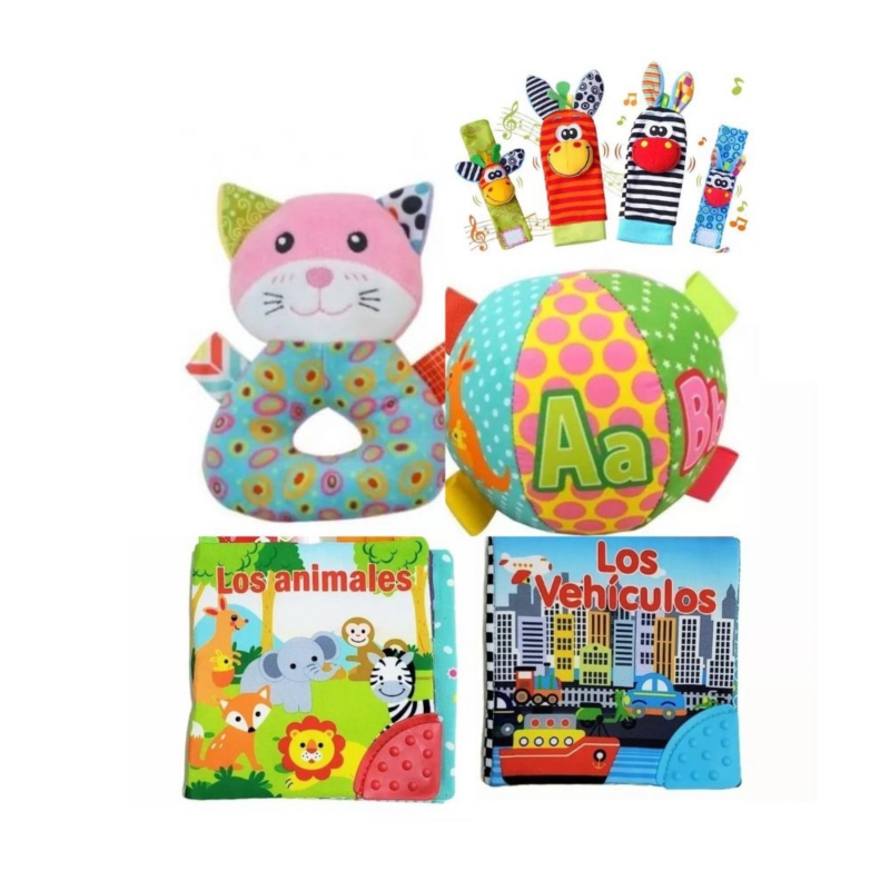 Foto 2 pulgar | Set De Juguetes De Estimulación Sensorial Para Bebé Con Diseño De Gatito - Venta Internacional.