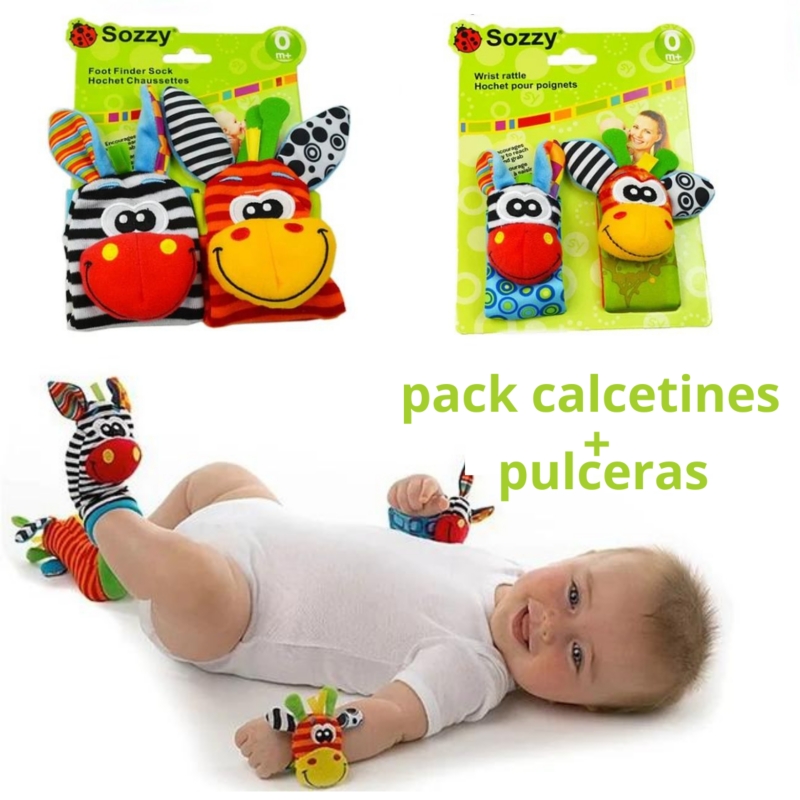 Set De Estimulación Para Bebés, 2 Calcetines Y 2 Pulseras - Venta Internacional.