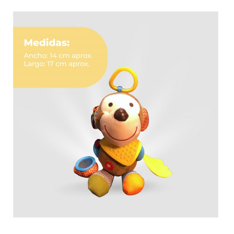 Foto 3 pulgar | Colgador De Peluche Para Bebés Monkey Rattle Teether - Venta Internacional.