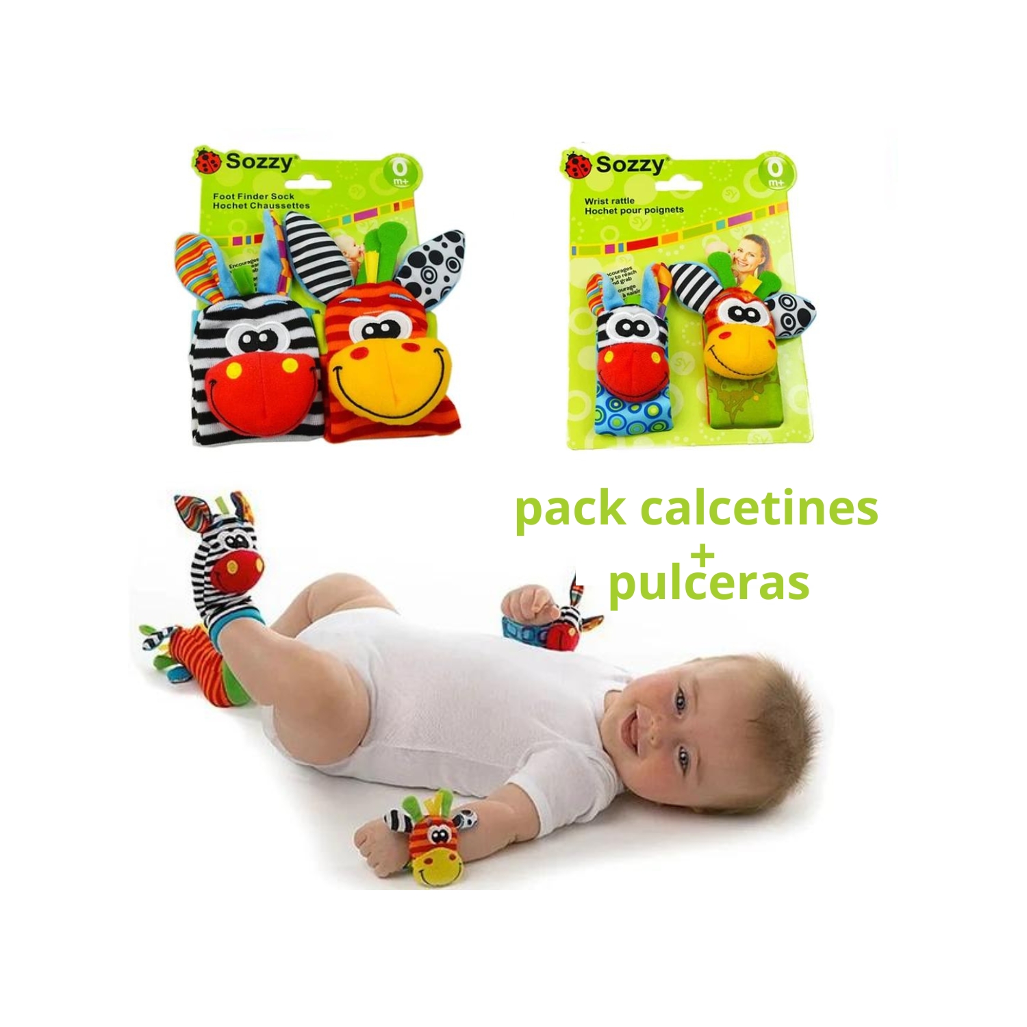 Foto 4 pulgar | Set de Estimulación Baby Rattles 2 Calcetines y 2 Pulseras - Venta Internacional