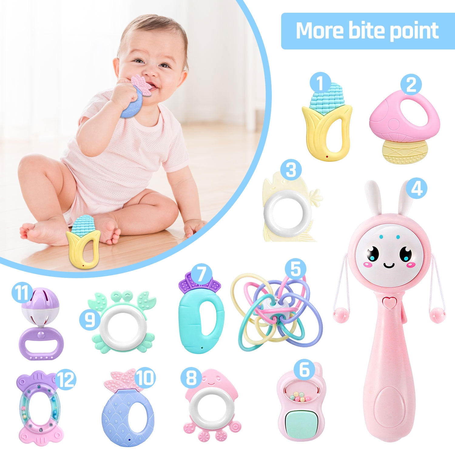 Foto 5 pulgar | Juego De Campanillas Para Bebés, Juguete De Desarrollo Sensorial, 12 Piezas - Venta Internacional.