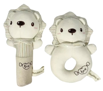 Foto 1 | Set de 2 Sonajas de Peluche Extra Suave Figura León para Bebé