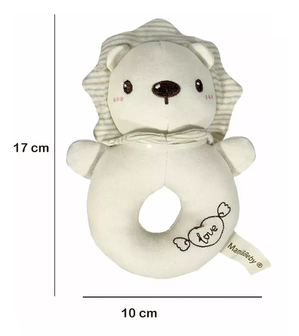 Foto 3 pulgar | Set de 2 Sonajas de Peluche Extra Suave Figura León para Bebé