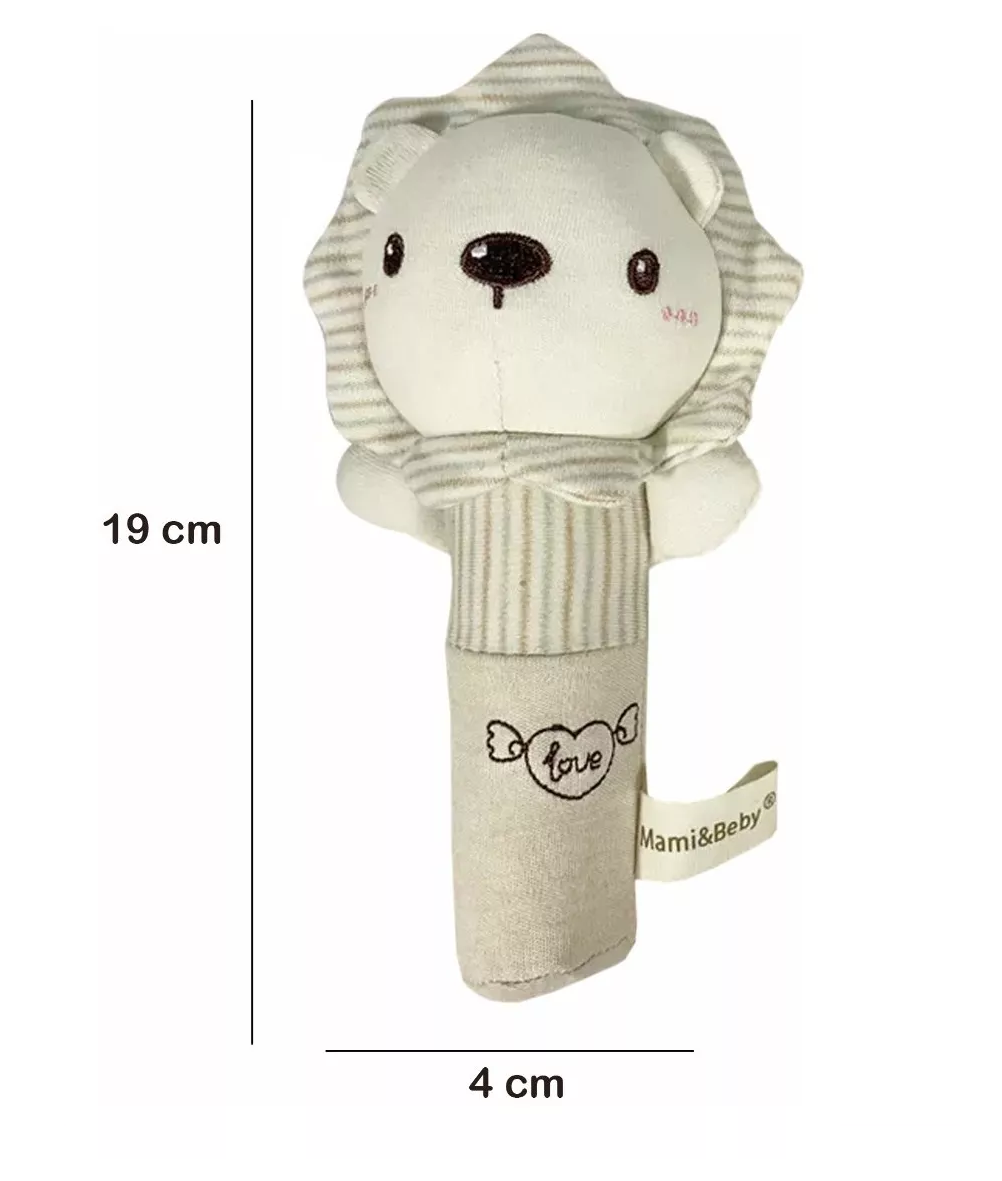 Foto 4 pulgar | Set de 2 Sonajas de Peluche Extra Suave Figura León para Bebé