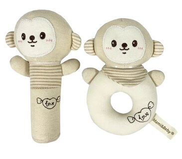 Foto 1 | Set de 2 Sonajas Belug Diseño de Mono para Bebé Peluche