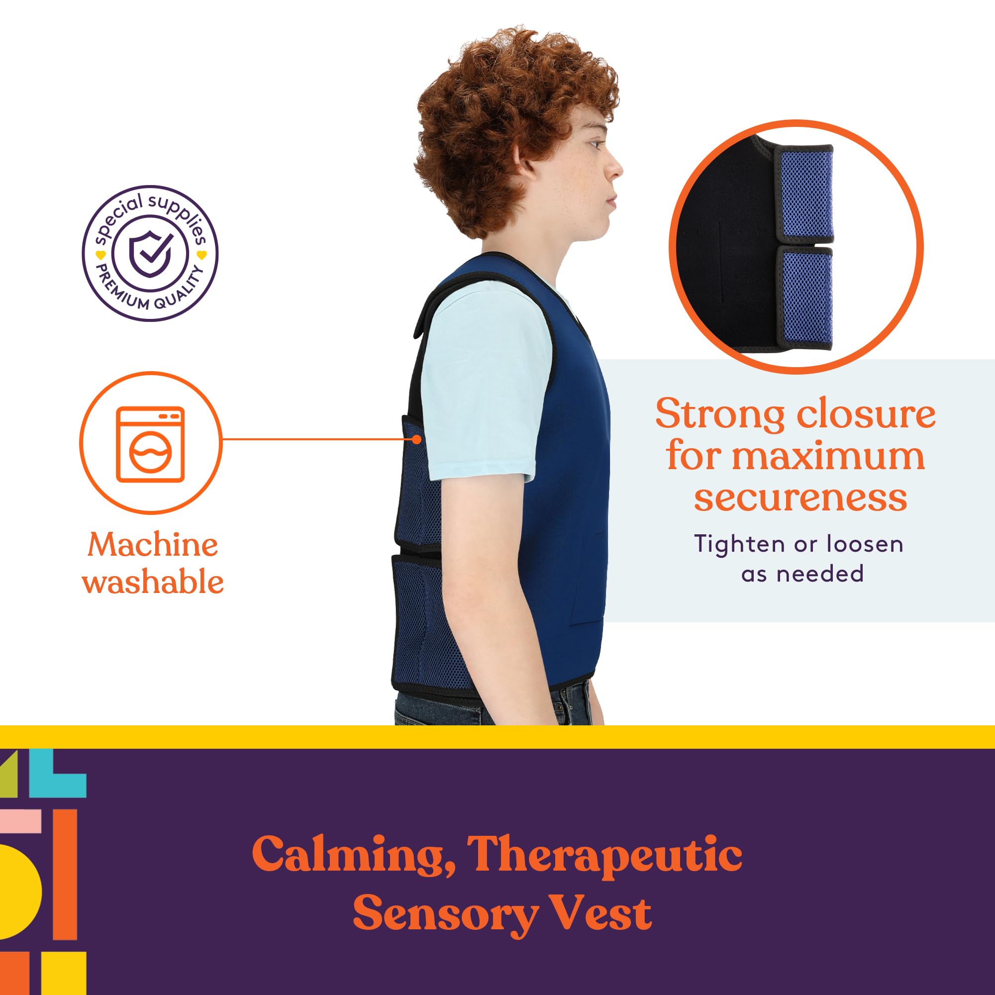 Foto 5 pulgar | Chaleco De Compresión Sensorial Pesado, Suministros Especiales Para Niños - Venta Internacional.