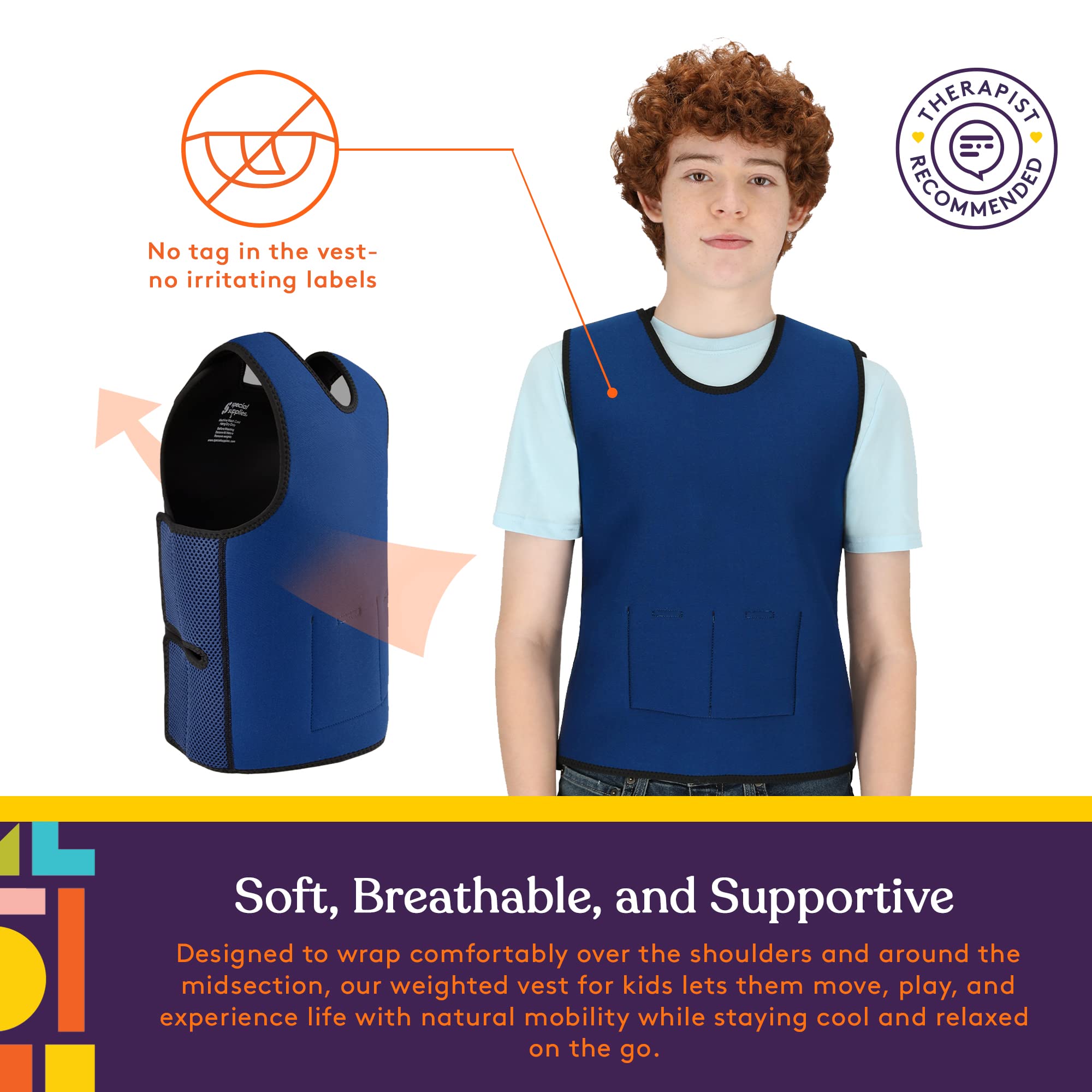 Foto 5 | Chaleco De Compresión Sensorial Pesado, Suministros Especiales Para Niños - Venta Internacional.