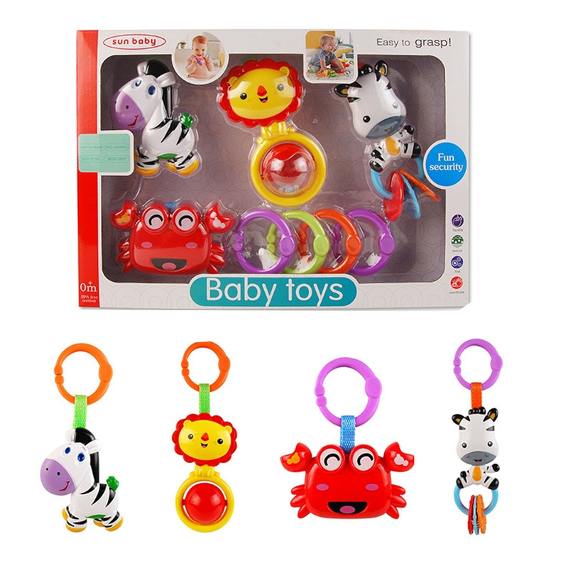 Caja de Sonajas para Bebés con 4 Piezas Multicolor