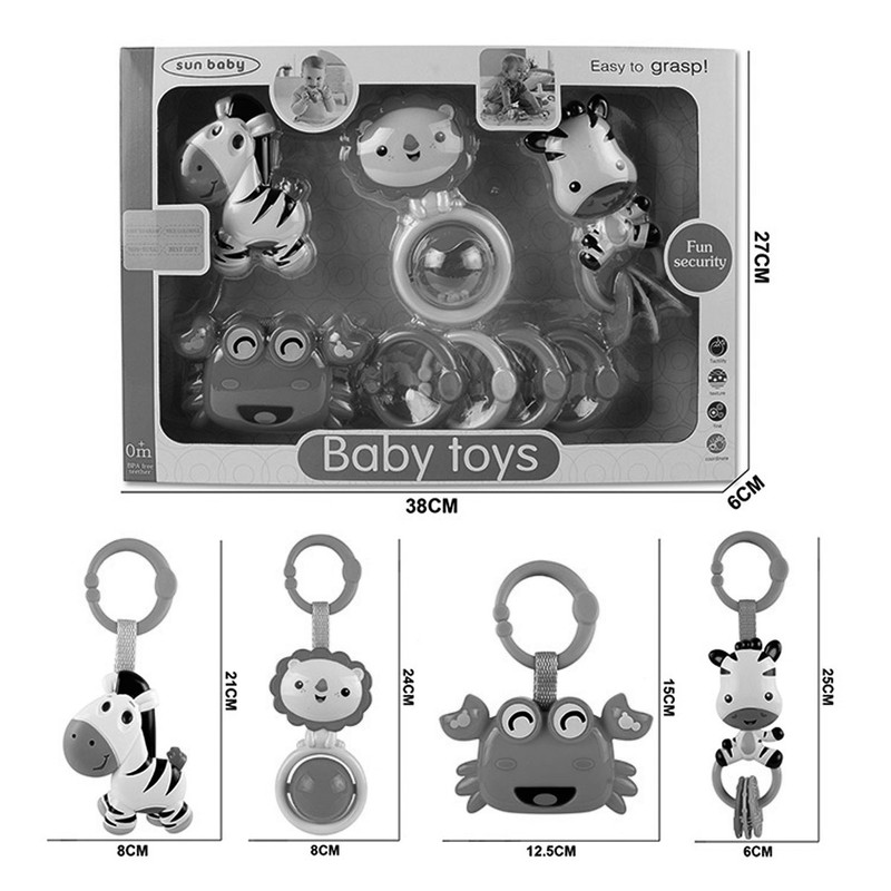 Foto 5 pulgar | Caja de Sonajas para Bebés con 4 Piezas Multicolor