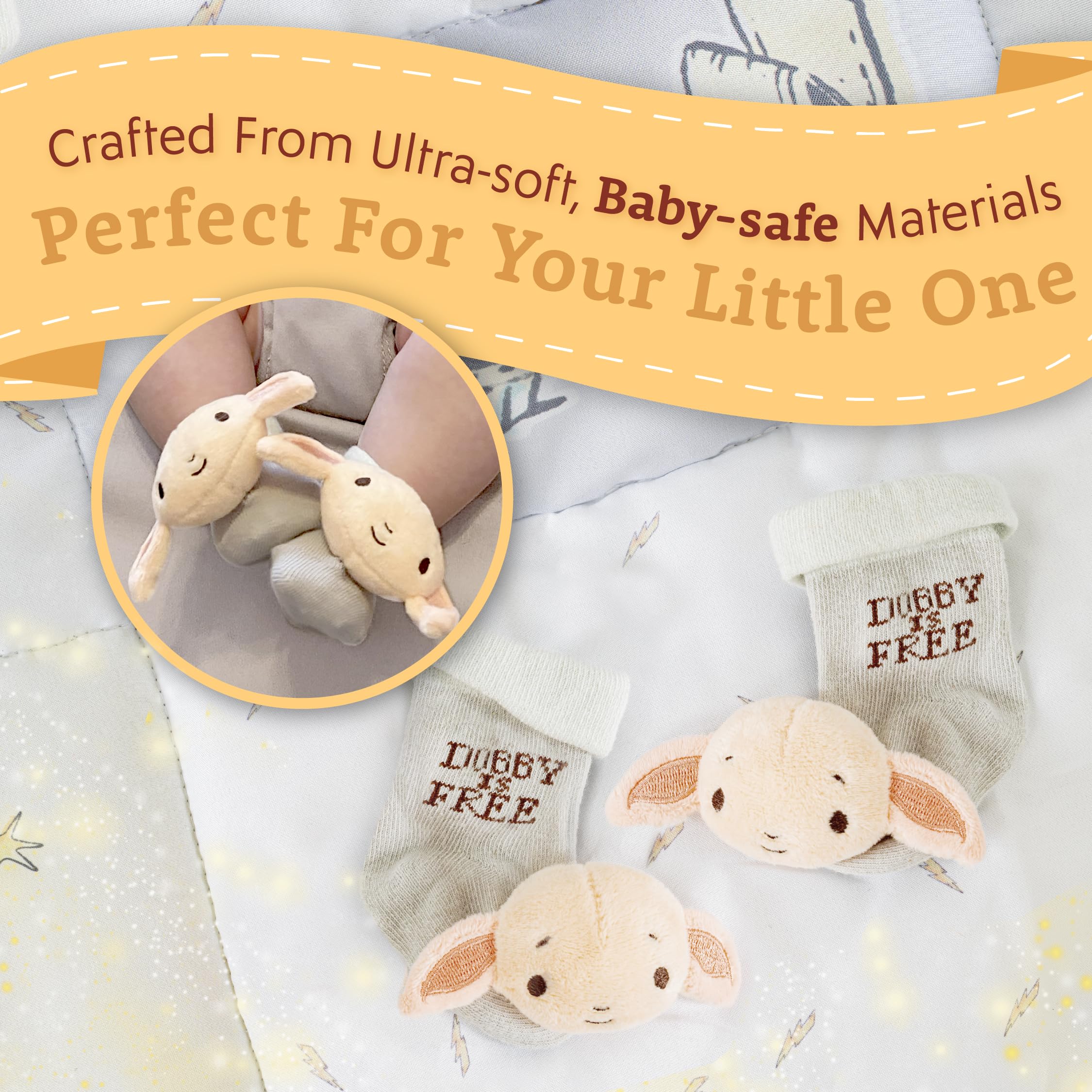 Foto 5 pulgar | Rattle Socks Kids Preferred Harry Potter Dobby Para Bebé - Venta Internacional.