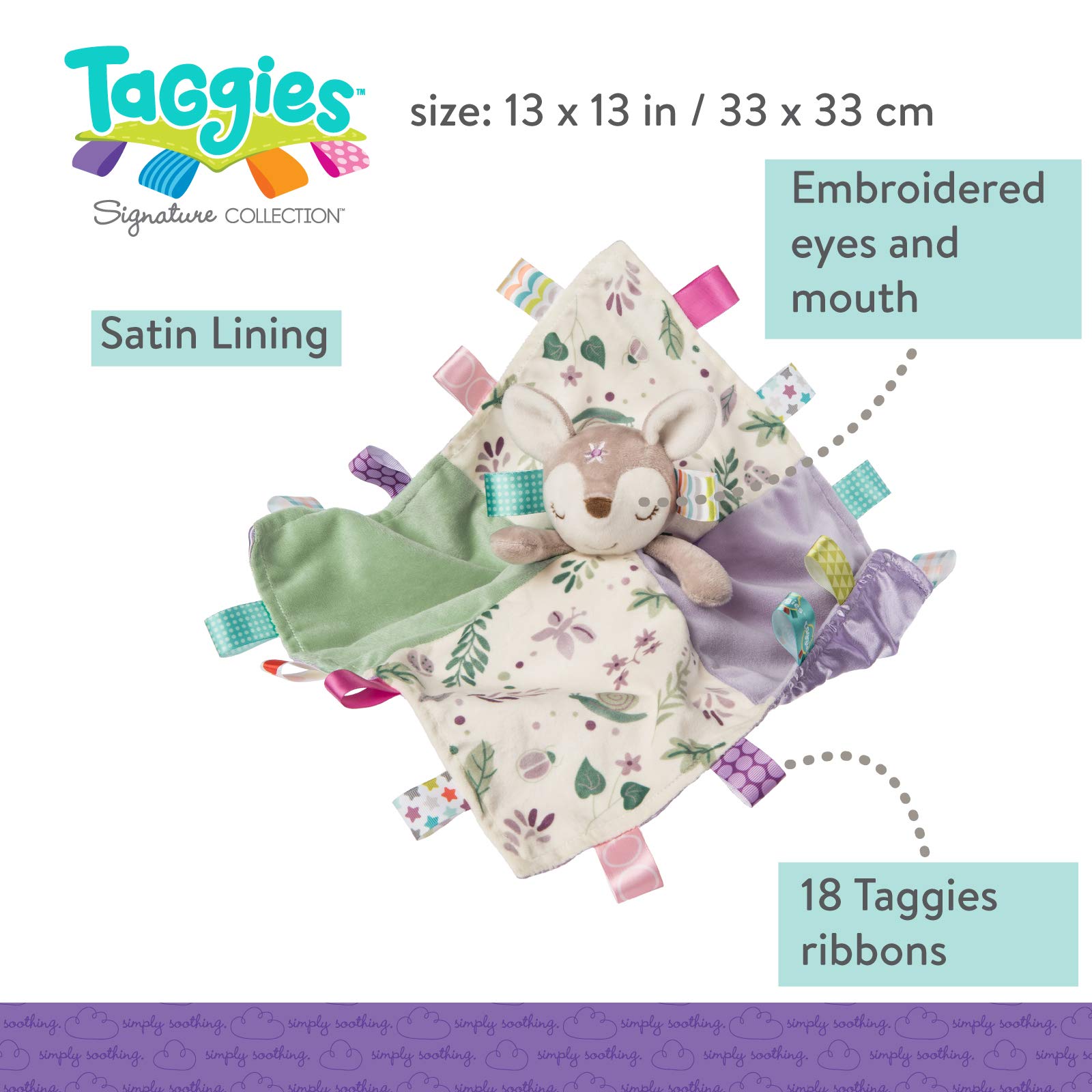 Foto 4 | Manta De Seguridad Taggies, Relajante, Sensorial, Animal De Peluche, Flora Fawn - Venta Internacional.