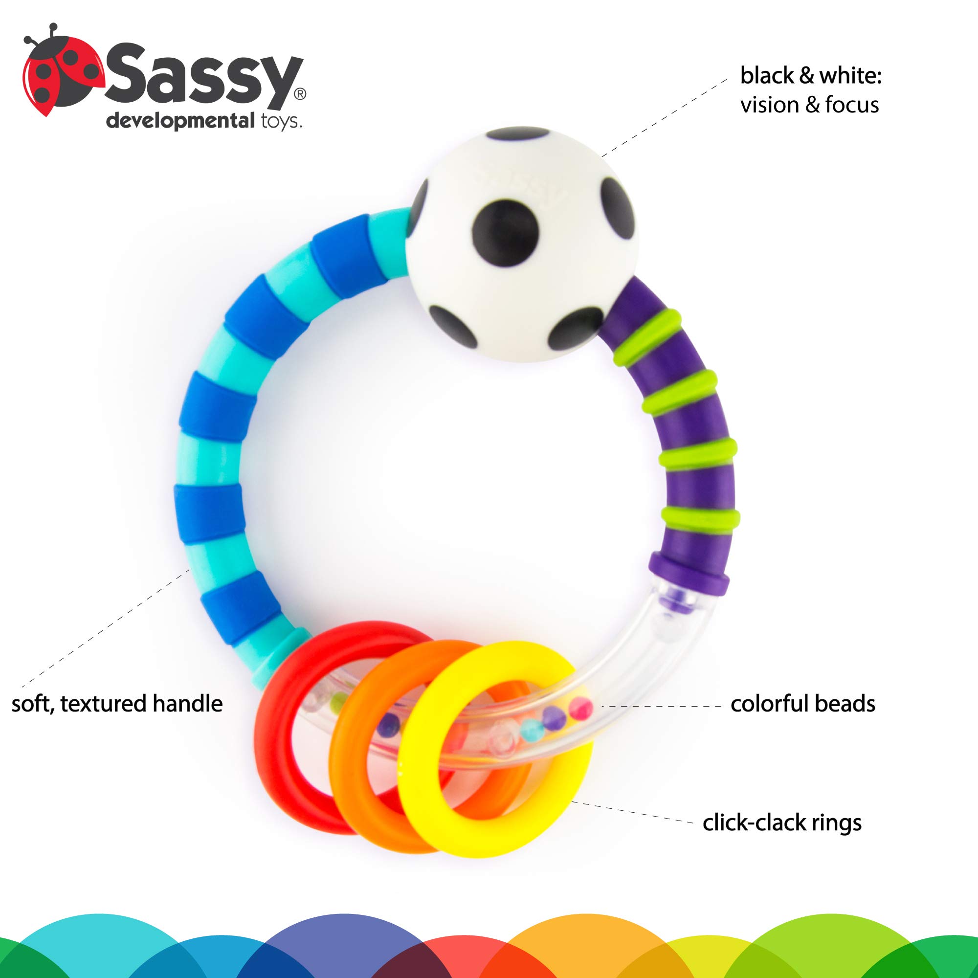 Foto 4 pulgar | Sonajero Con Forma De Anillo Para Bebés Developmental, De Alto Contraste - Venta Internacional.