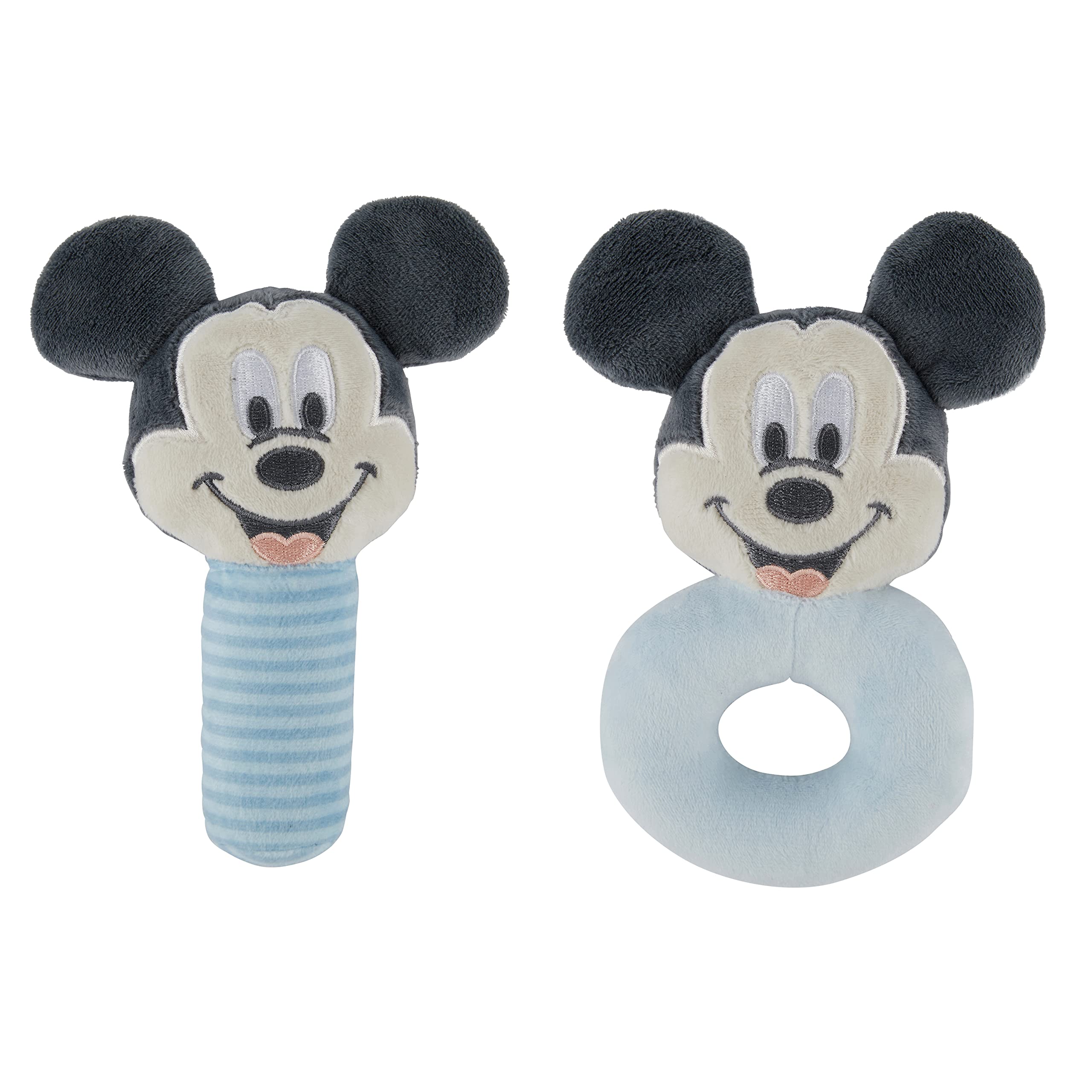 Set De Sonajeros Plush Lovie De Mickey Mouse De Disney, Paquete De 2 - Venta Internacional.