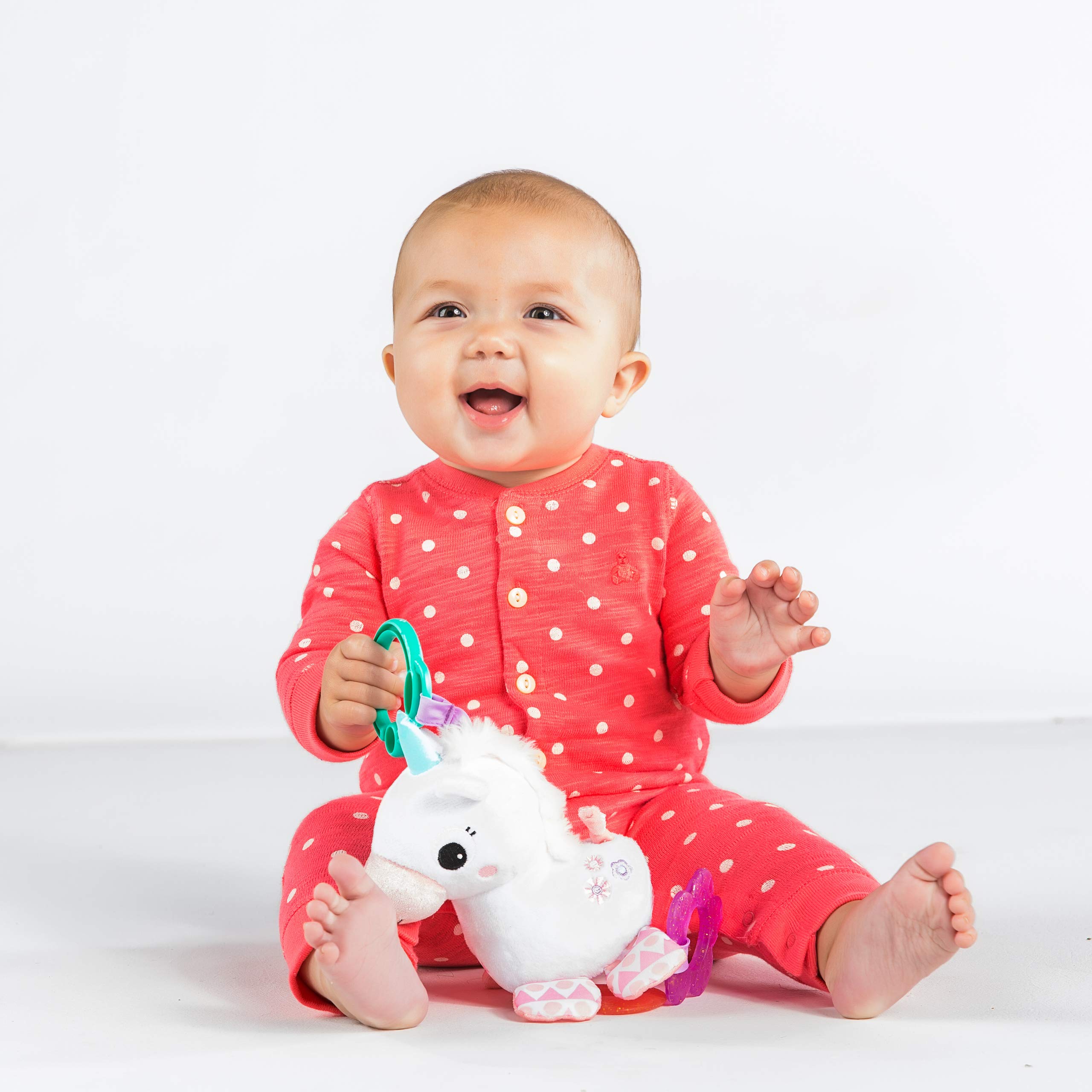 Foto 5 | Cochecito O Transportín De Juguete Bright Starts Unicorn Sparkle Pink - Venta Internacional.
