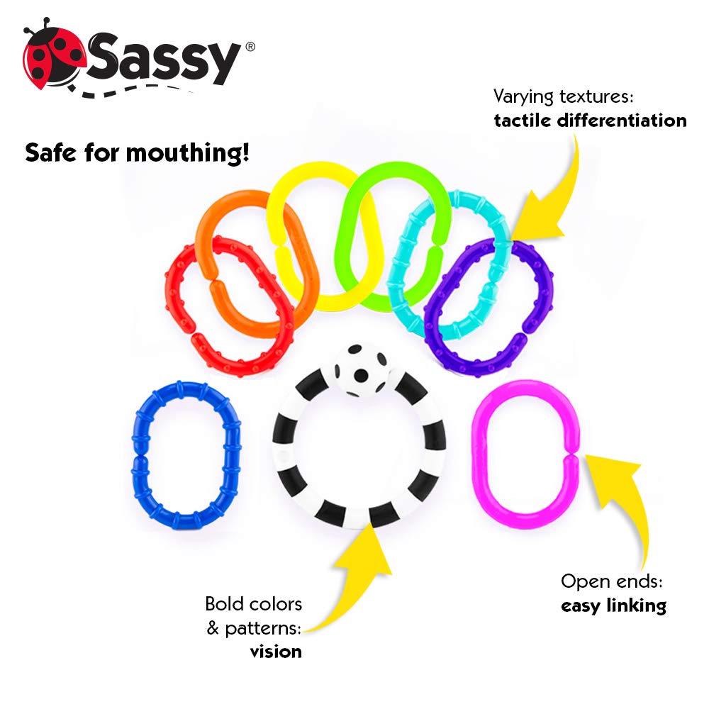 Foto 2 | Juego De 9 Piezas Para Cochecito O Portabebé Toy Sassy Ring O Links - Venta Internacional.