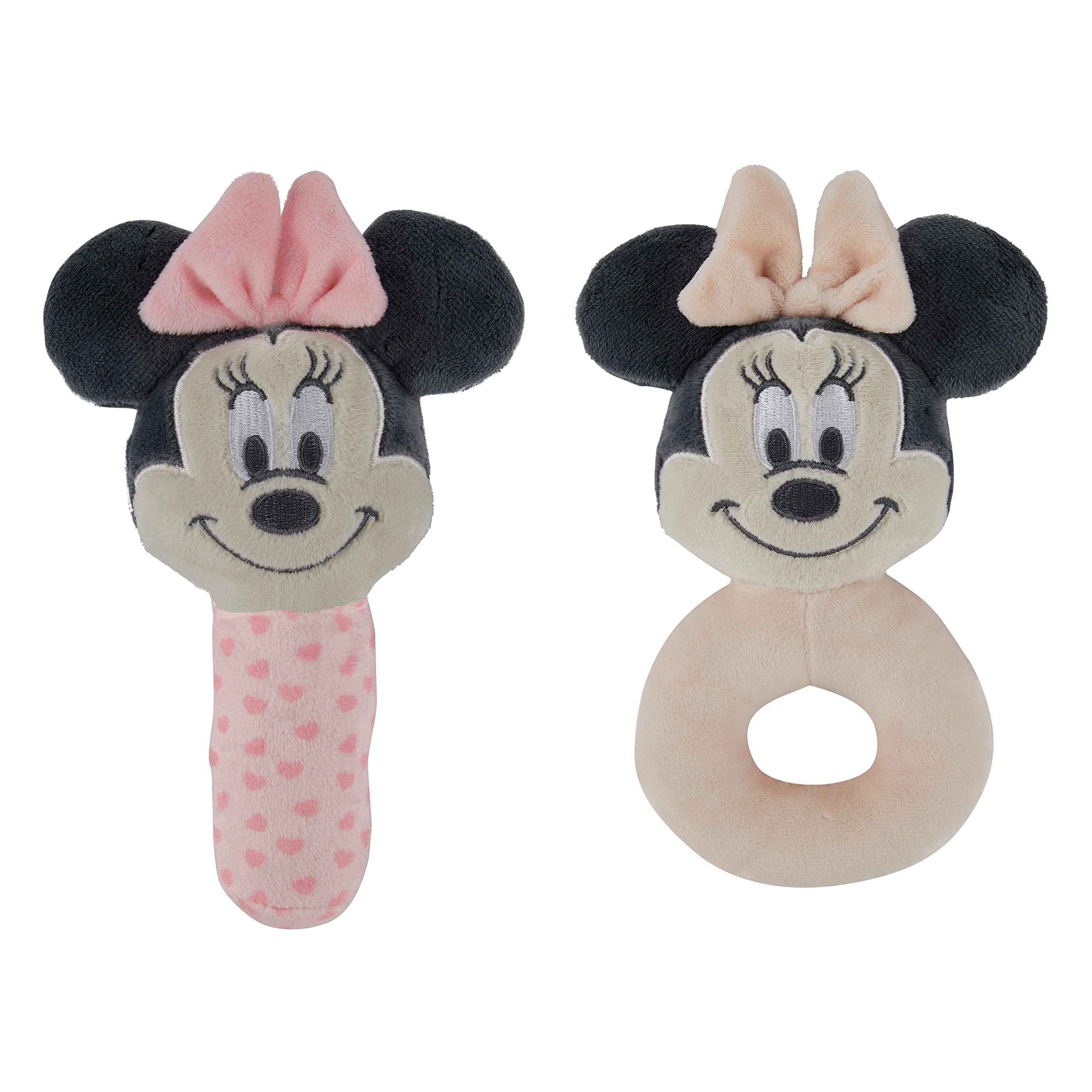 Set De Sonajeros Plush Lovie De Disney Y Minnie Mouse, Paquete De 2 - Venta Internacional.
