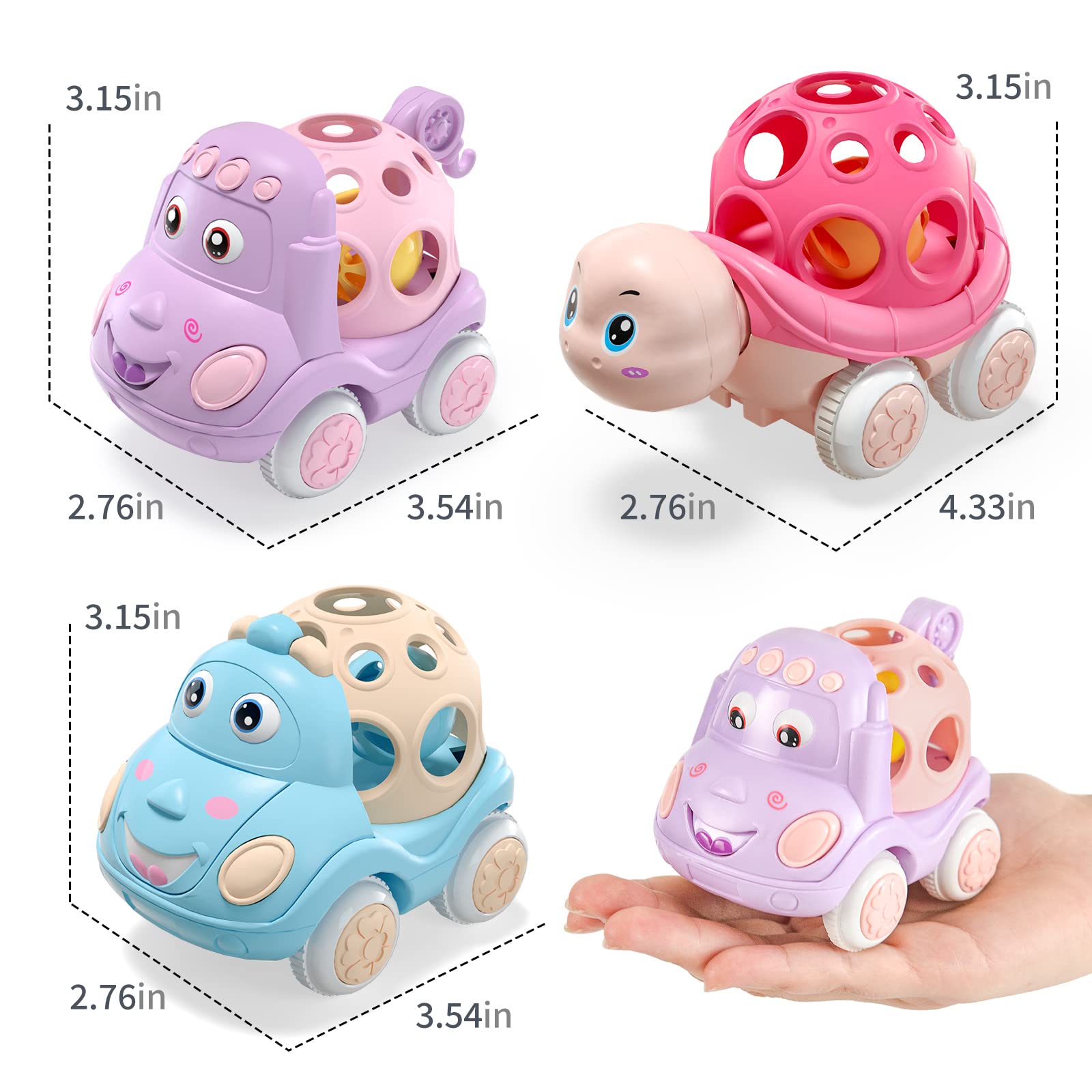 Foto 3 pulgar | Sonajero Beandge Baby Girl Push And Go Para Coche De Juguete, 18 Meses - Venta Internacional.