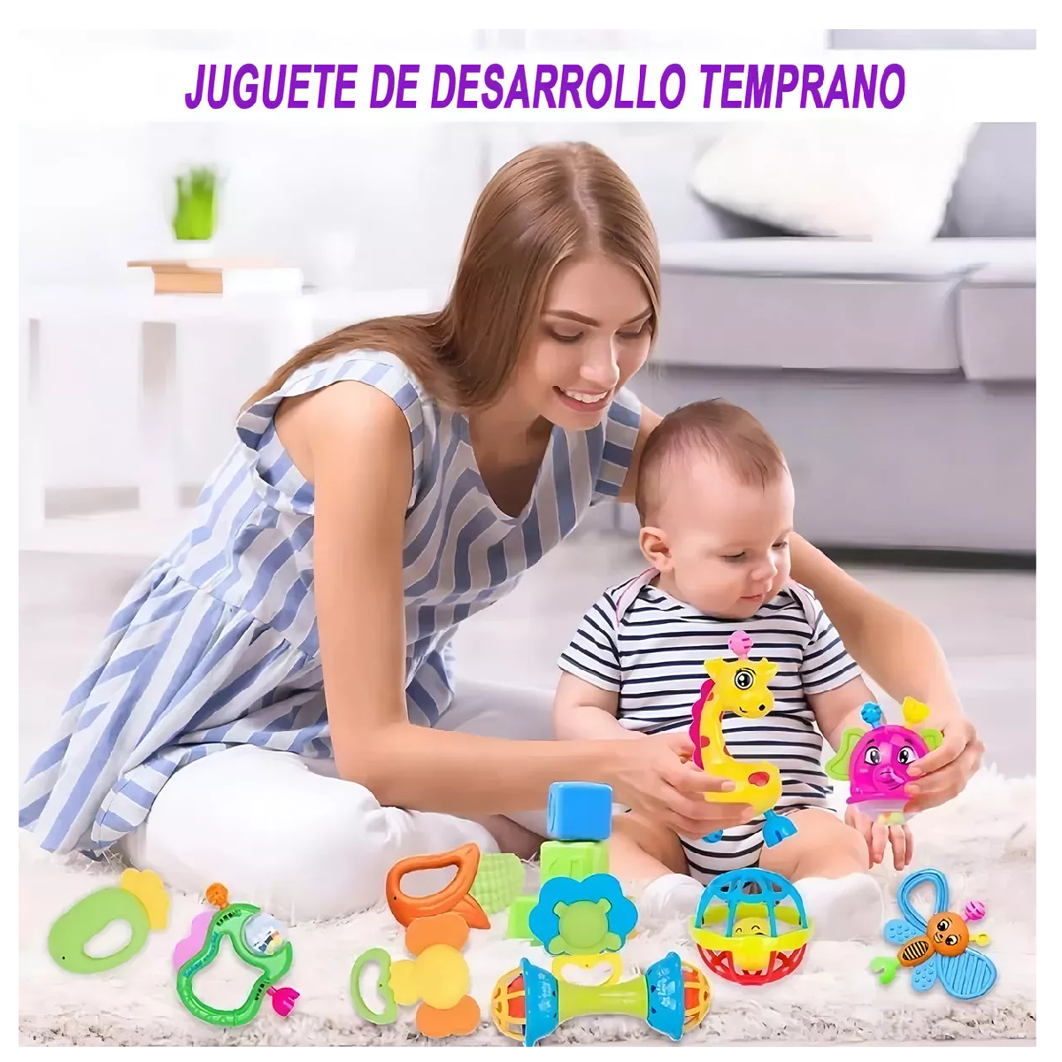 Foto 4 | Sonajas Para Bebe Calcetines Juguetes Para Bebes De 3 Meses