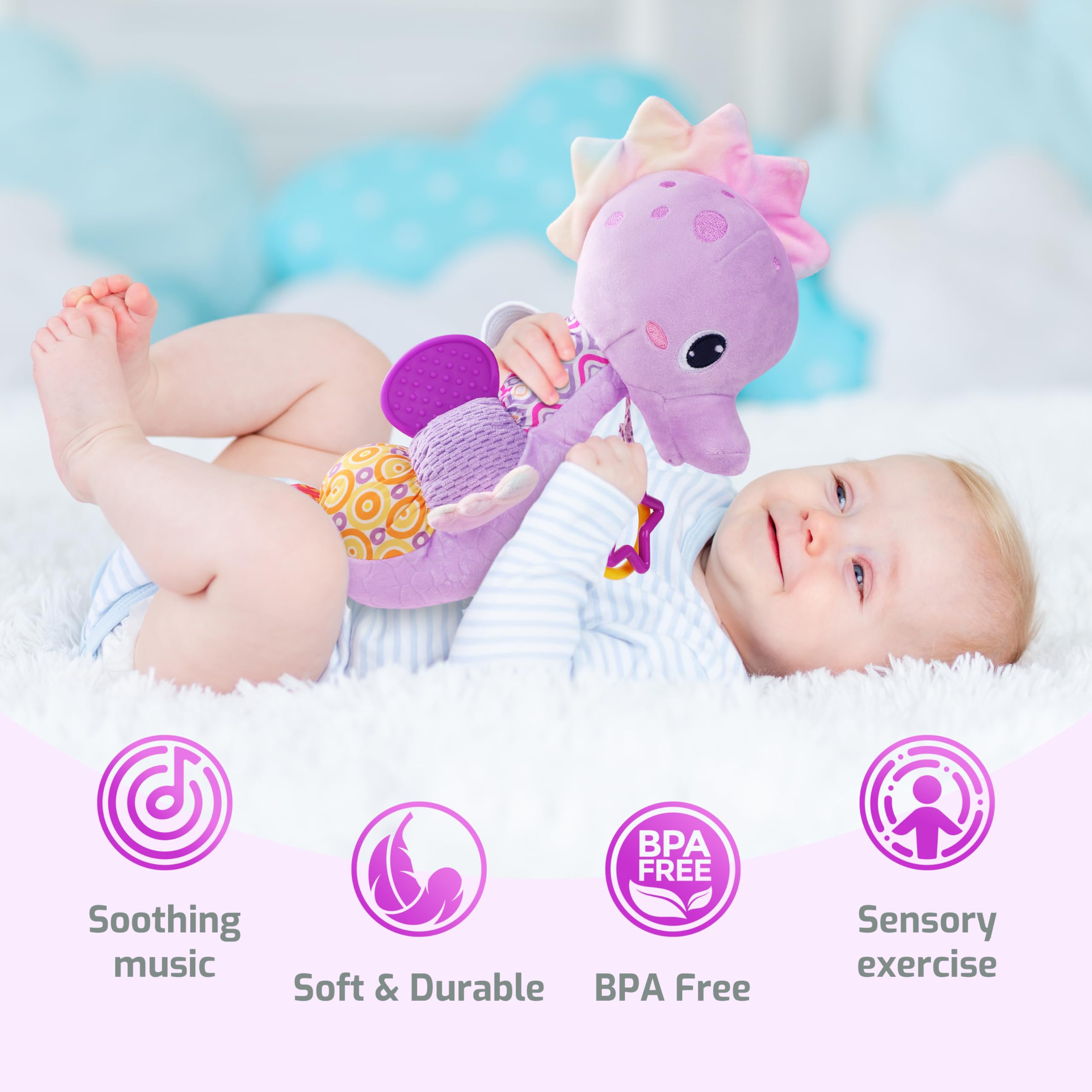 Foto 6 pulgar | Juguete De Peluche Musical Para Bebés Sumobaby Seahorse - Venta Internacional.