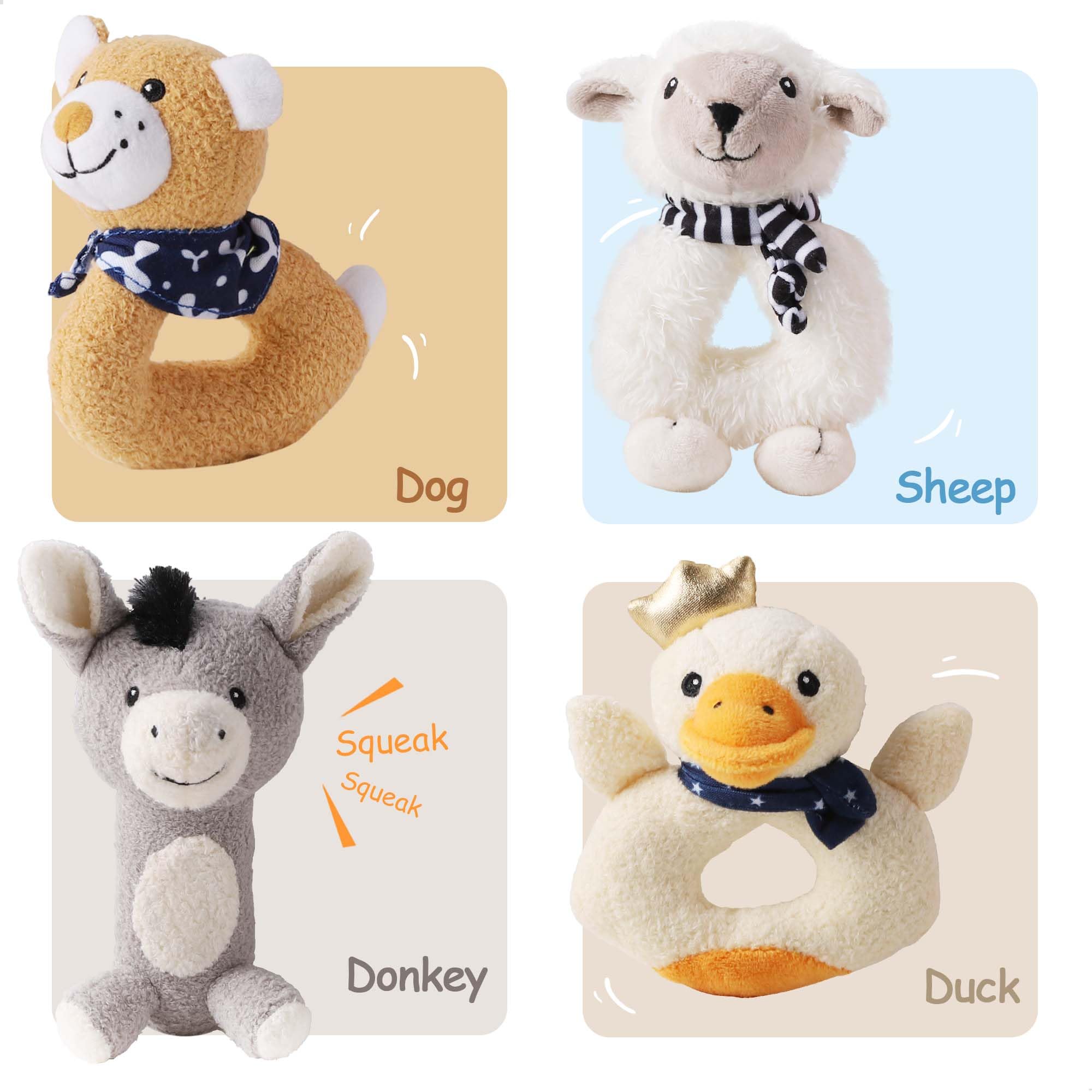 Foto 2 | Sonajero de Peluche para Bebés Iplay Ilearn Farm Animals Con Casa - Venta Internacional