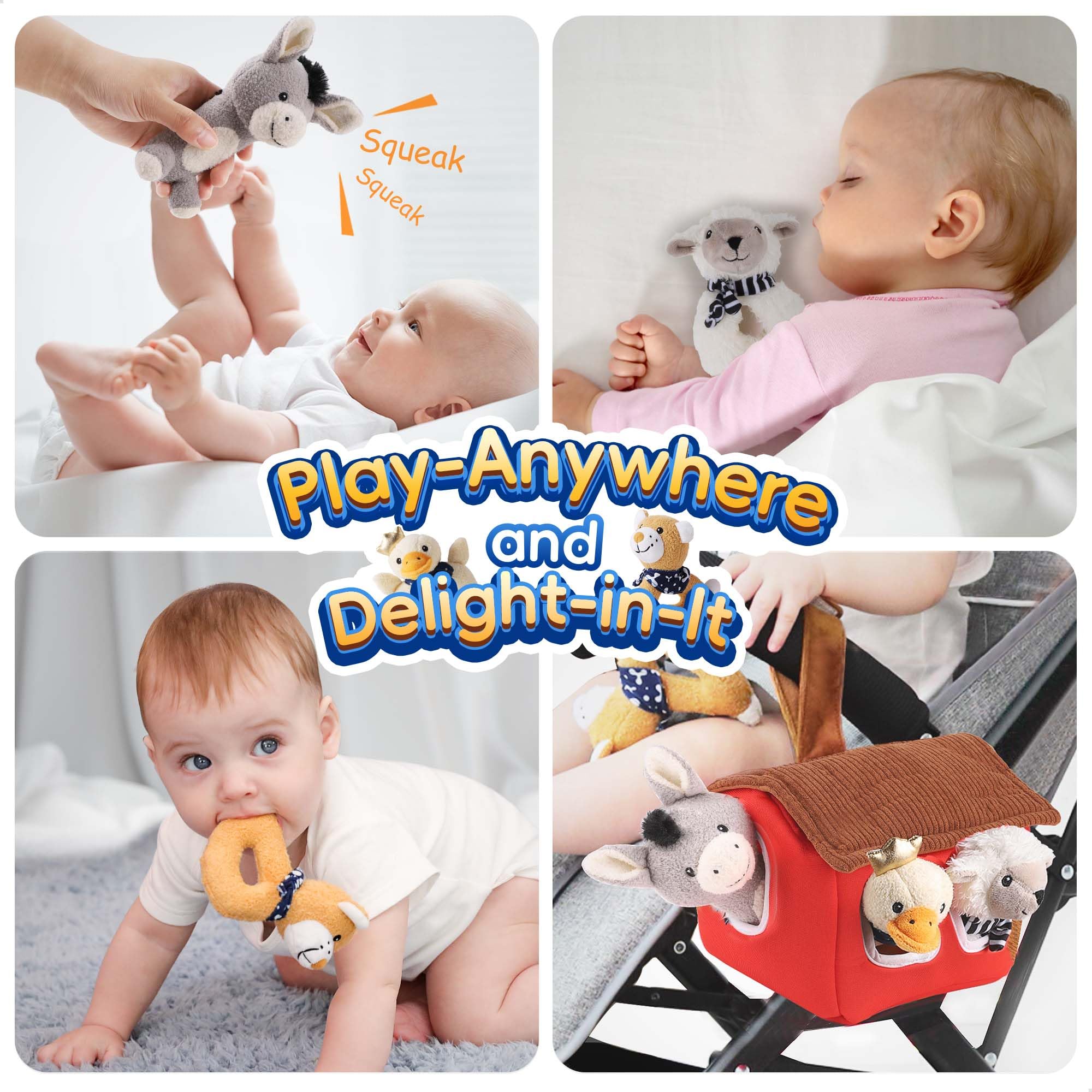 Foto 8 pulgar | Sonajero de Peluche para Bebés Iplay Ilearn Farm Animals Con Casa - Venta Internacional