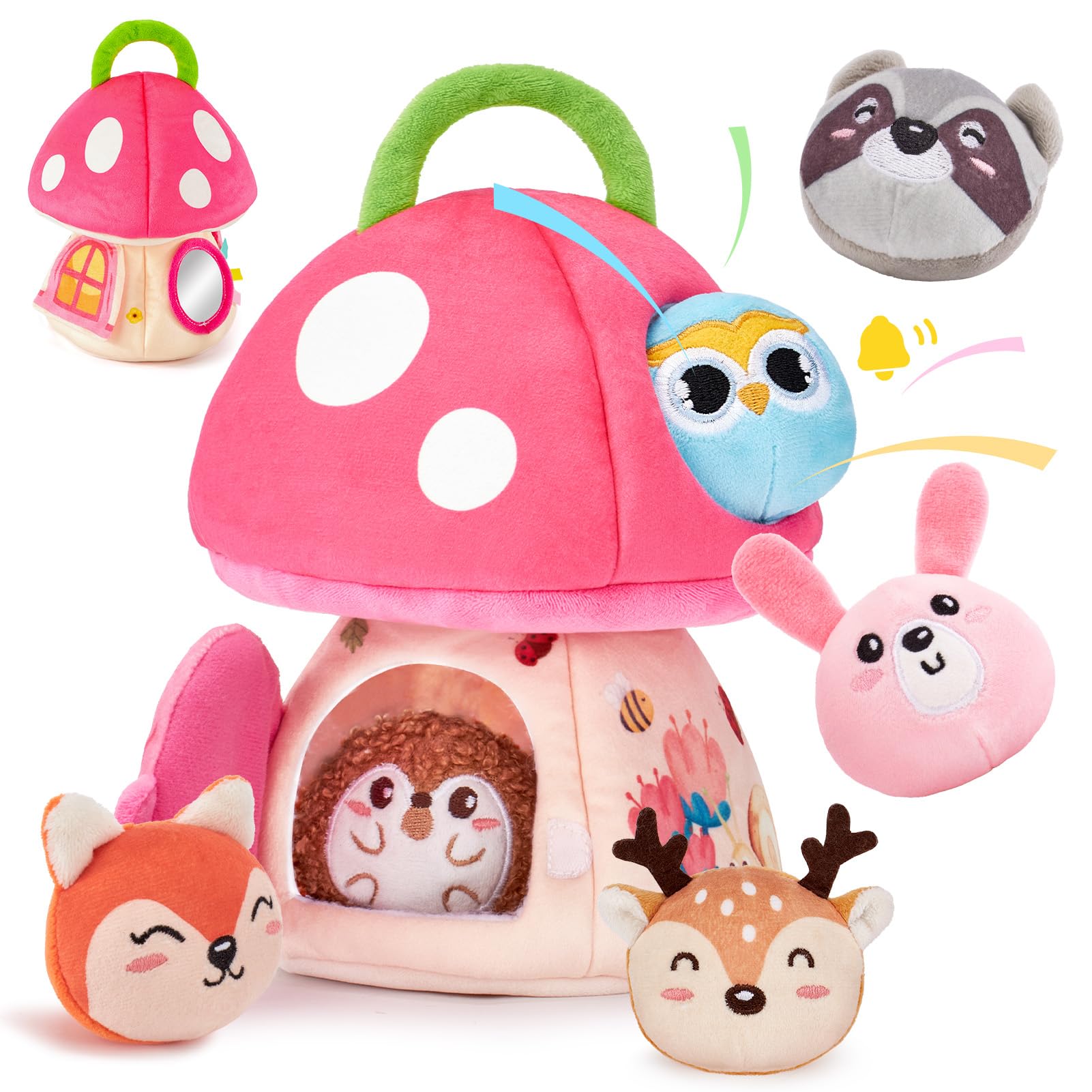 Foto 2 pulgar | Toy Hahaland My First Mushroom House Con Animales De La Jungla, De 6 A 12 M - Venta Internacional.