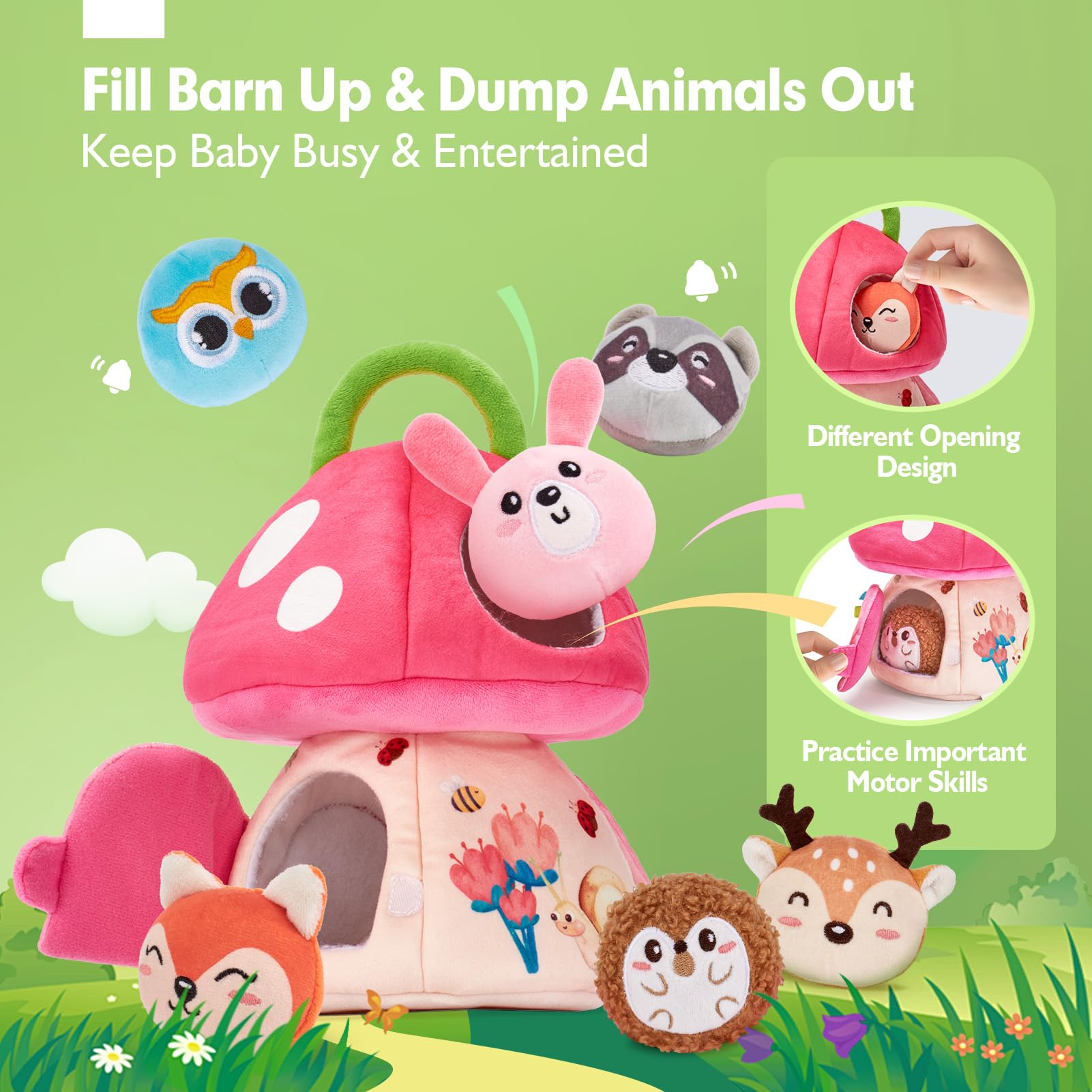Foto 4 pulgar | Toy Hahaland My First Mushroom House Con Animales De La Jungla, De 6 A 12 M - Venta Internacional.