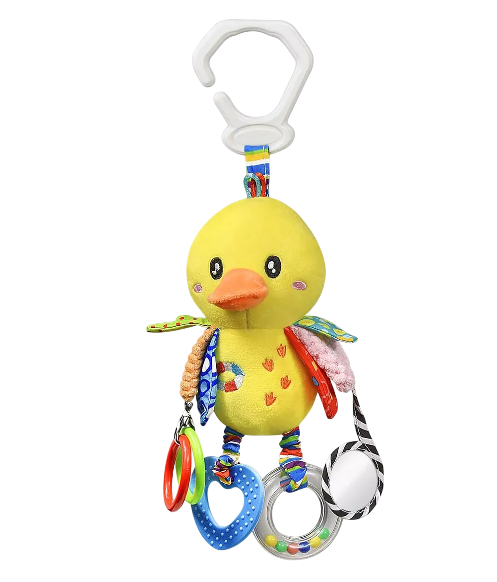 Juguete Peluche Sonaja Mordedera Texturas Estimulación Bebé Amarillo