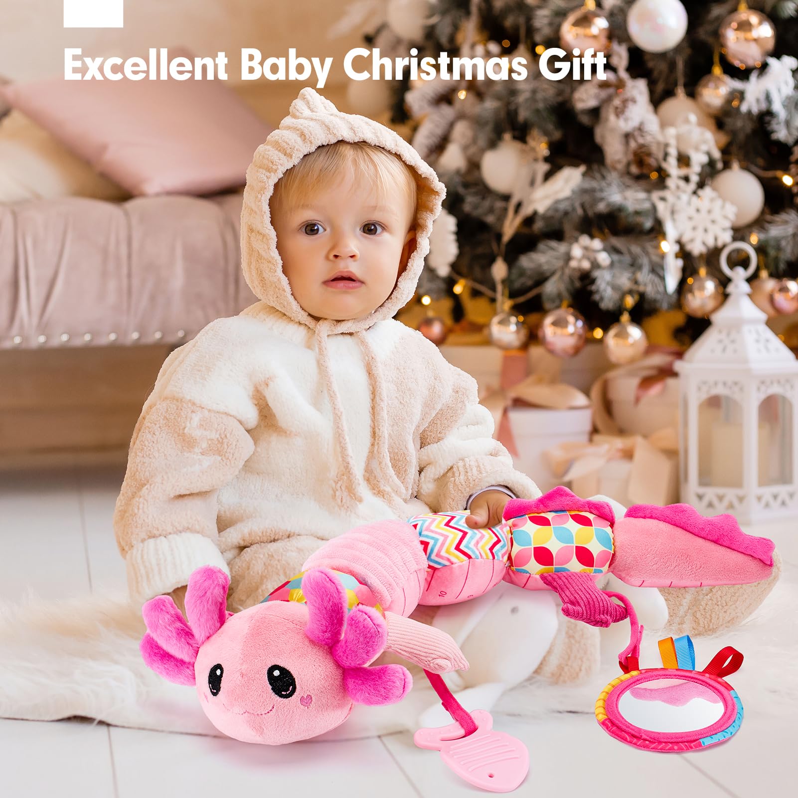 Foto 8 pulgar | Peluche Tummy Time Toy Hahaland Musical Axolotl Para 0-6 Meses - Venta Internacional.