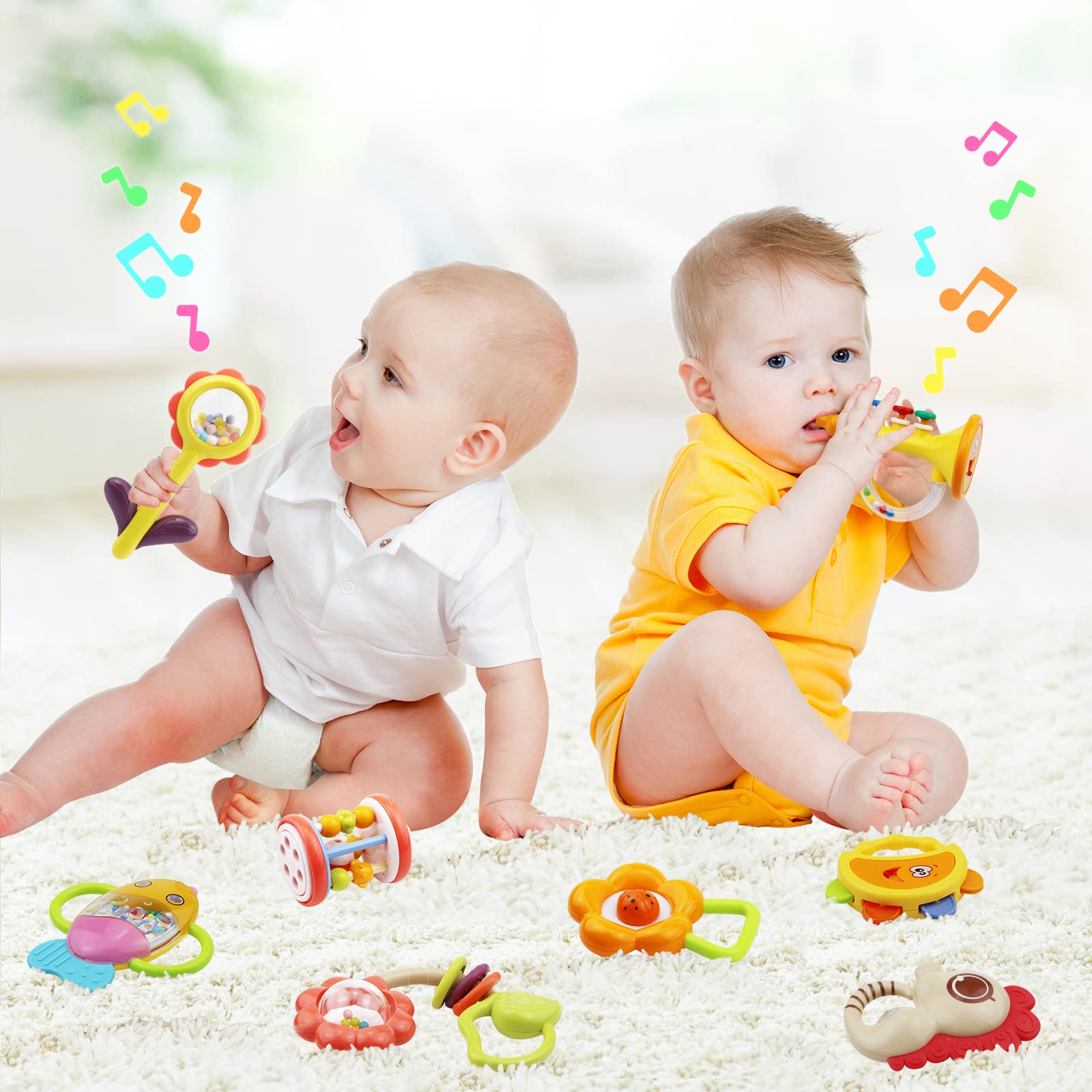 Foto 7 pulgar | Juego de Sonajeros para Bebés Moontoy  Con Caja De Almacenamiento - Venta Internacional