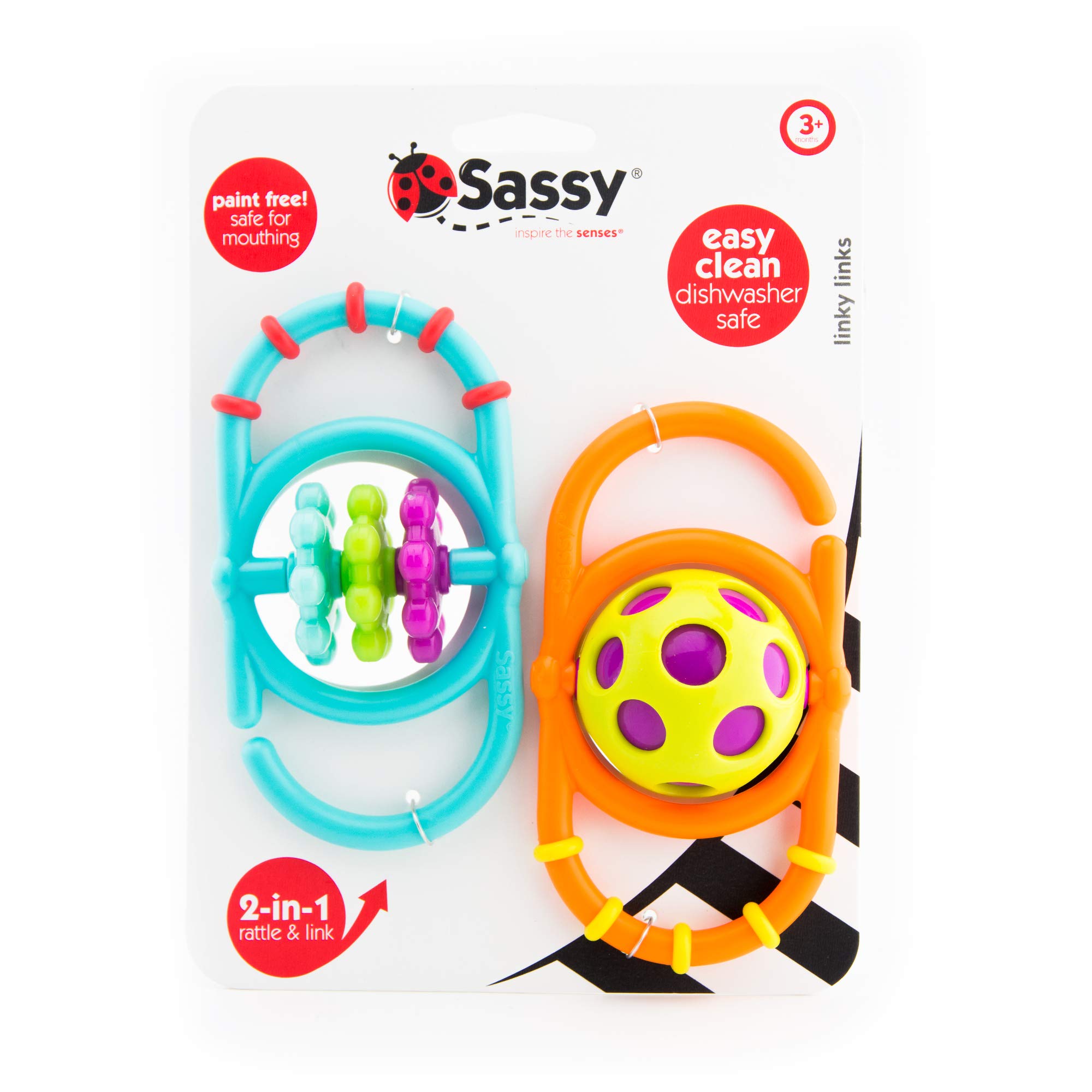 Foto 4 pulgar | Set De Sonajas Sassy Linky Links, Paquete De 2 Unidades Para Más De 3 Meses - Venta Internacional.