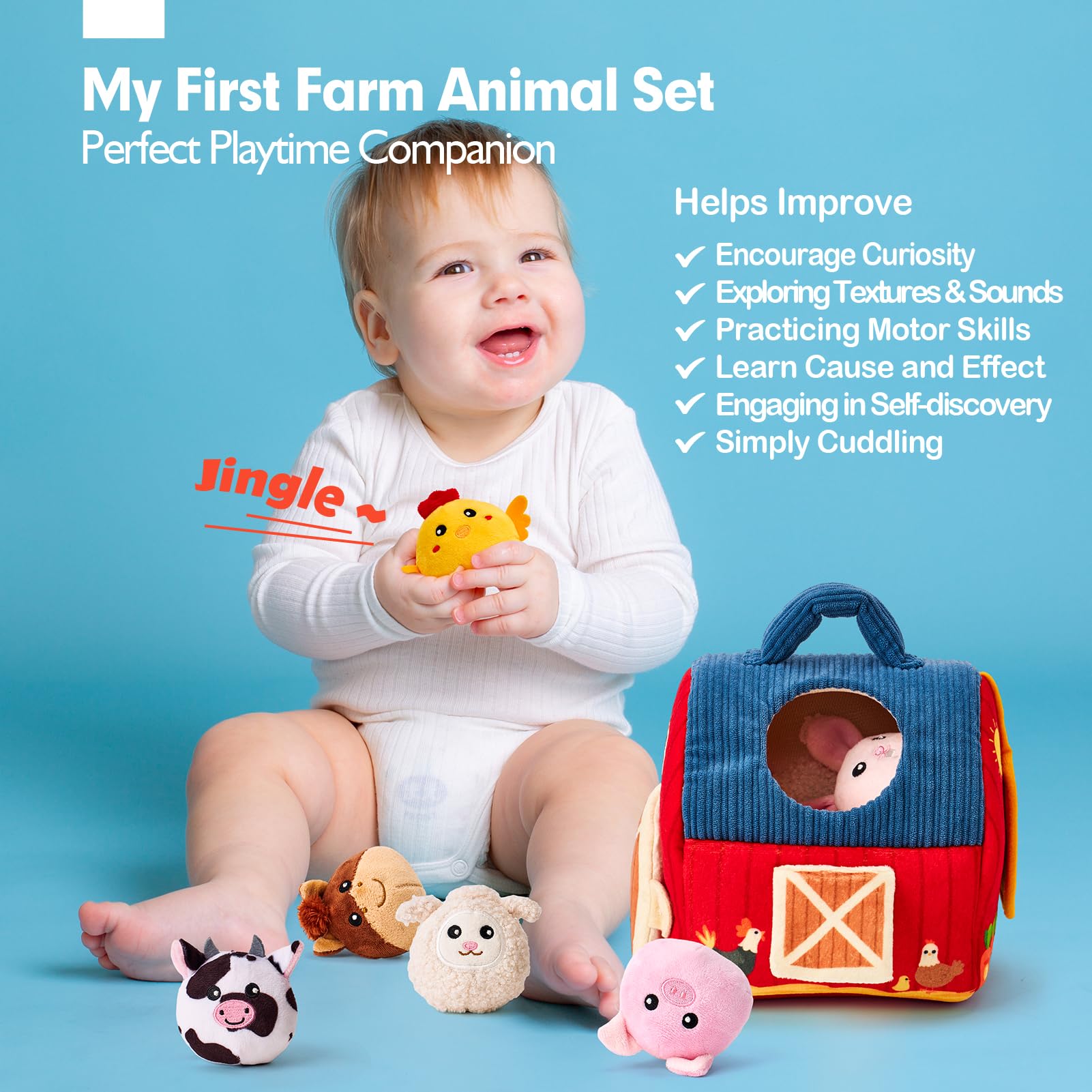 Foto 3 pulgar | Juguetes De Peluche Para Animales De Granja Hahaland Surprise Barn, De 6 A 12 Meses - Venta Internacional.