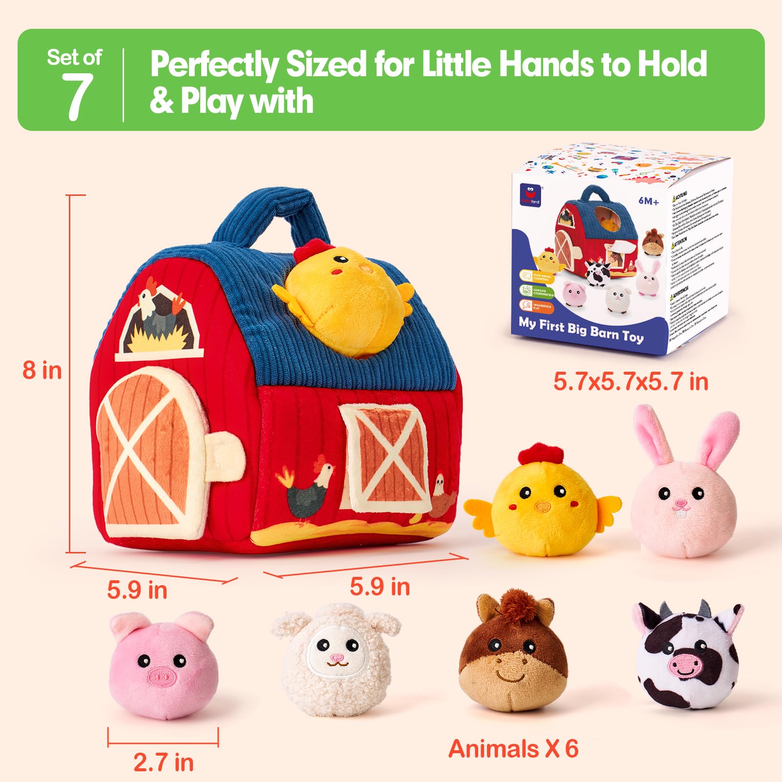 Foto 8 pulgar | Juguetes De Peluche Para Animales De Granja Hahaland Surprise Barn, De 6 A 12 Meses - Venta Internacional.