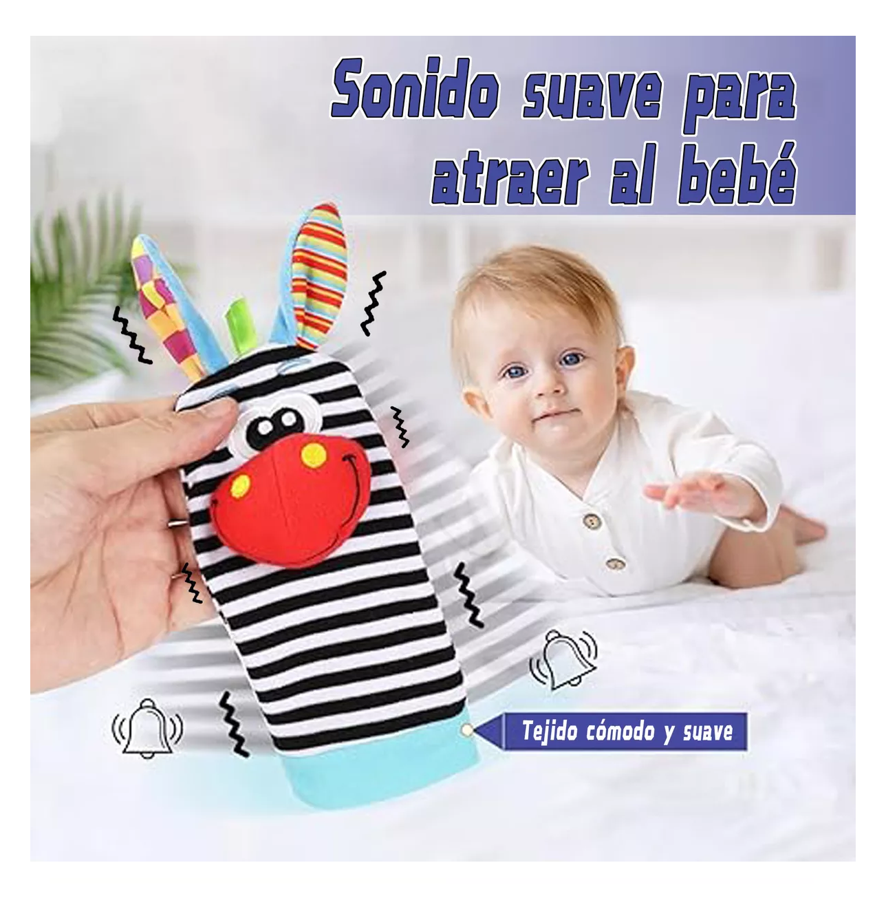 Foto 5 pulgar | Sonajas Calcetines Juguetes Multicolor para Bebes