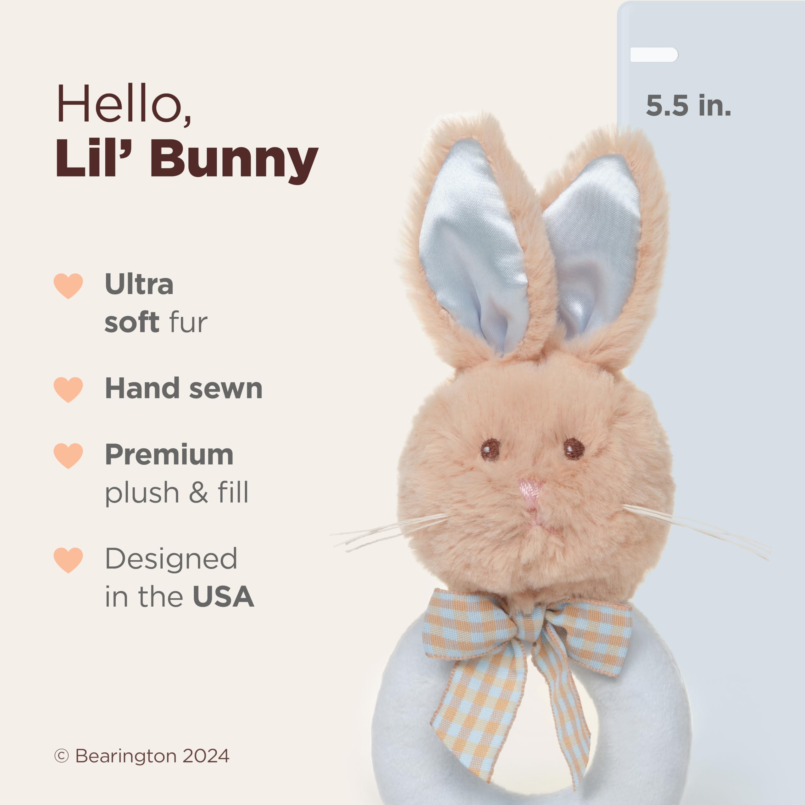 Foto 2 | Peluche De Conejito De Peluche Bearington Lil' Bunny, 14 Cm - Venta Internacional.
