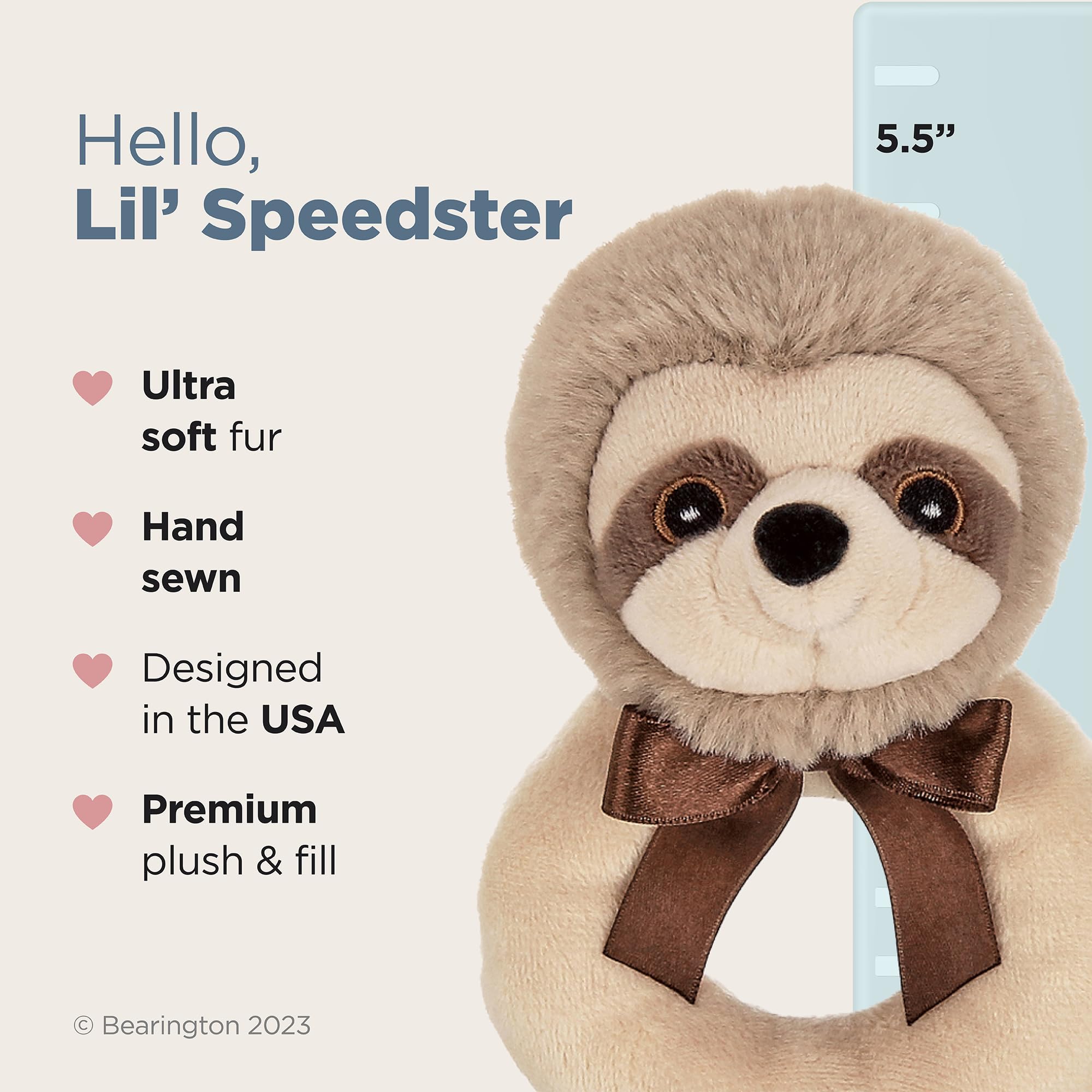 Foto 3 pulgar | Sonajero De Peluche Con Forma De Perezoso De La Colección Bearington, 14 Cm - Venta Internacional.