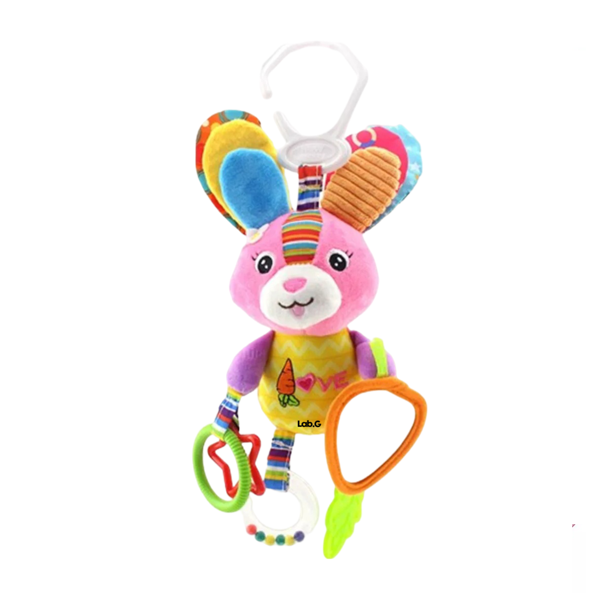 Foto 2 pulgar | Peluche Sonaja Y Mordedera De Bebé Lab.g Para Carriola, Cuna Colores