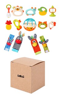 Foto 1 | Sonajas Para Bebe Calcetines Juguetes Para Bebes De 3 Meses Multicolor