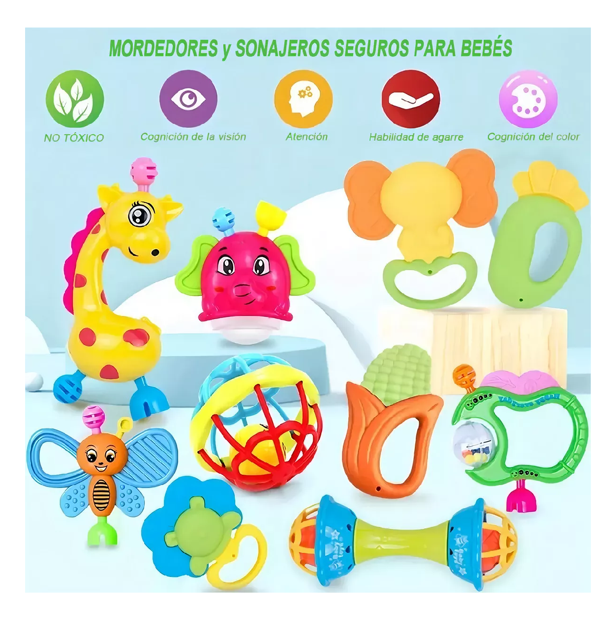 Foto 3 | Sonajas Para Bebe Calcetines Juguetes Para Bebes De 3 Meses