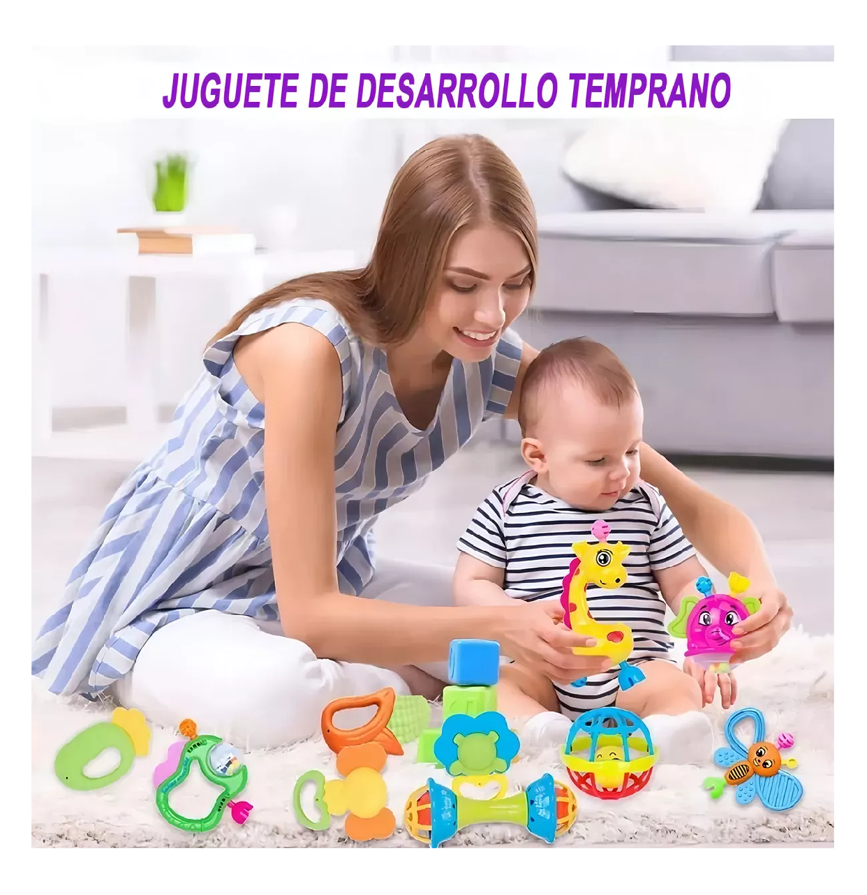 Foto 4 | Sonajas Para Bebe Calcetines Juguetes Para Bebes De 3 Meses