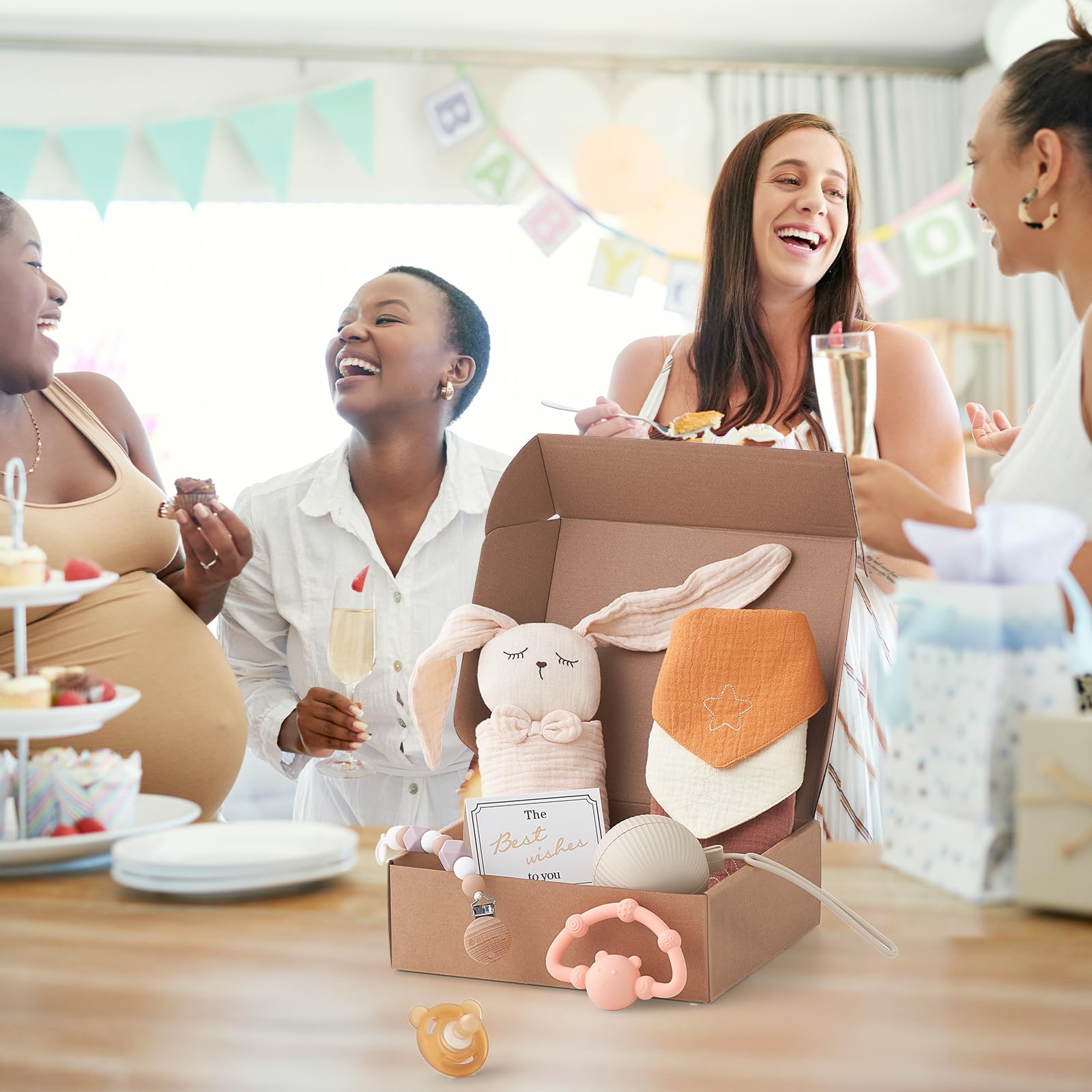Foto 6 pulgar | Cesta De Regalo Para Bebés Con Forma De Frijol Gigante Con Juguete Para La Dentición, Chupete Y Más - Venta Interna