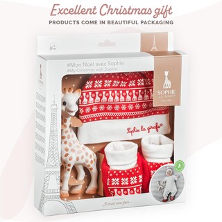 Foto 6 | Set De Regalo Sophie La Girafe My Christmas Con Gorra Y Calcetines Sophie - Venta Internacional.