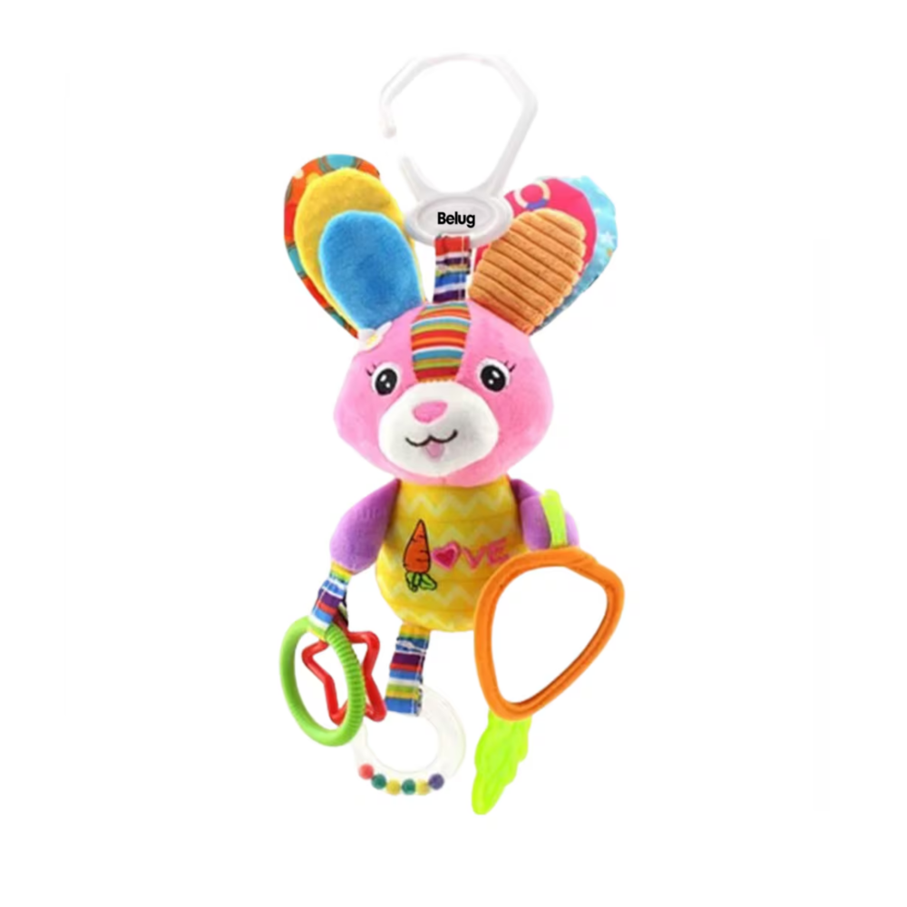 Foto 2 pulgar | Peluche Sonaja Y Mordedera De Bebé Para Carriola, Cuna Belug Colores