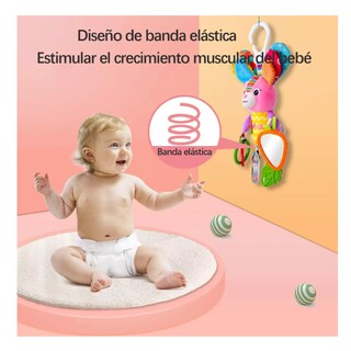 Foto 4 | Peluche Sonaja Y Mordedera De Bebé Para Carriola, Cuna Belug Colores