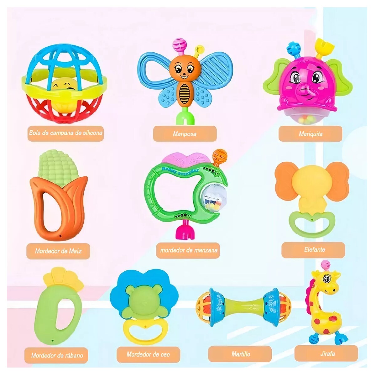 Foto 3 pulgar | Sonajas Para Bebe Calcetines Juguetes Para Bebes De 3 Meses, Belug Multicolor