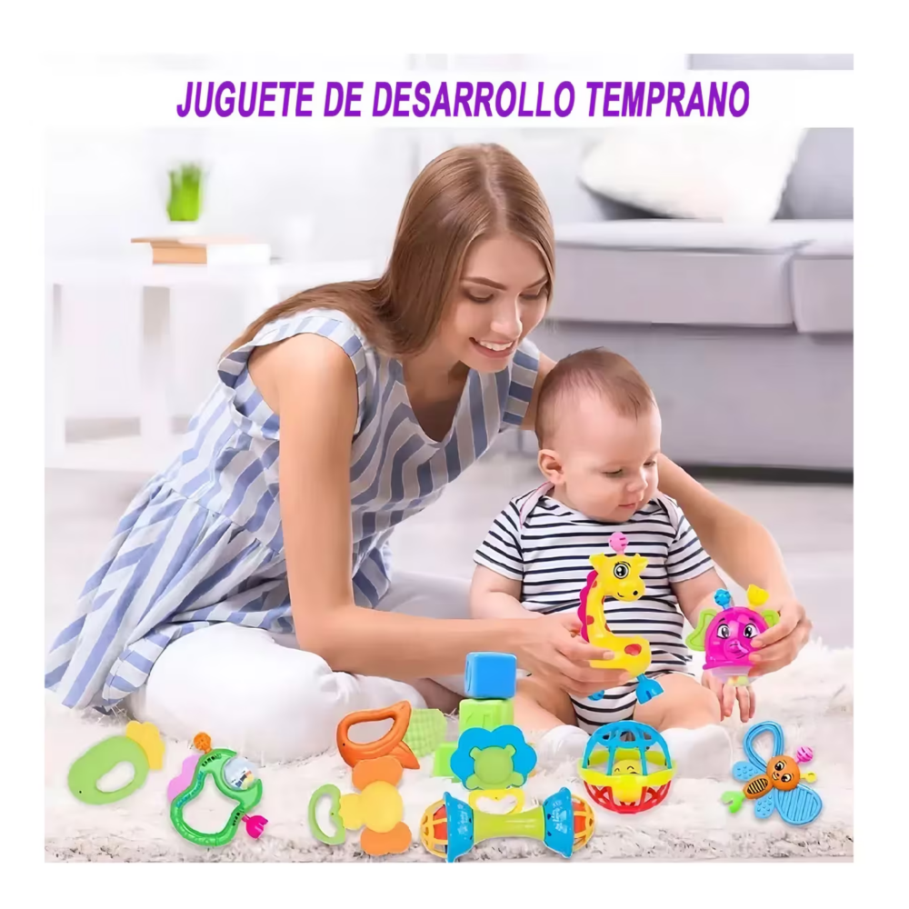 Foto 4 | Sonajas Para Bebe Calcetines Juguetes Para Bebes De 3 Meses, Belug Multicolor