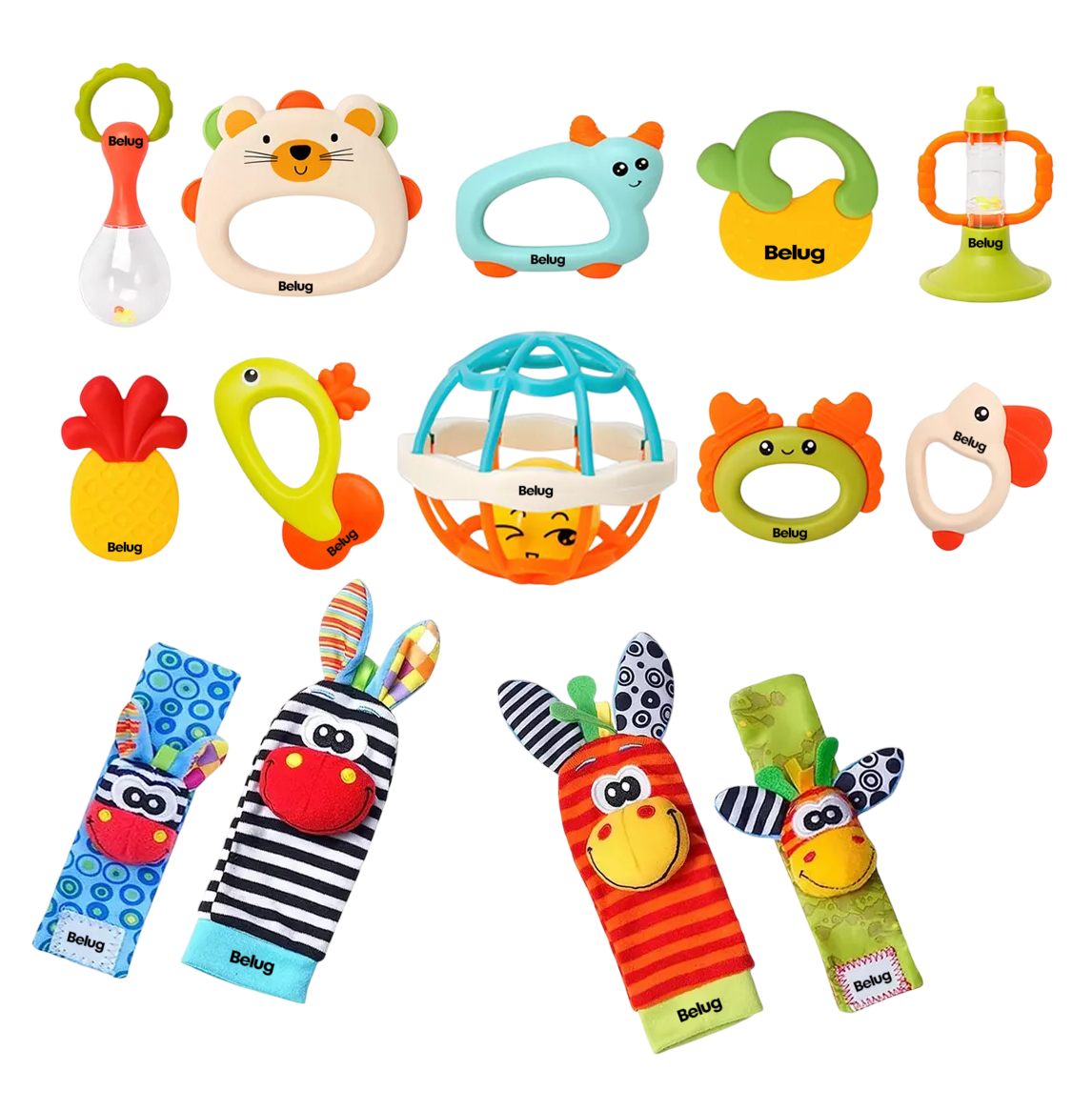 Foto 2 pulgar | Sonajas Para Bebe Calcetines Juguetes Para Bebes De 3 Meses Belug Multicolor