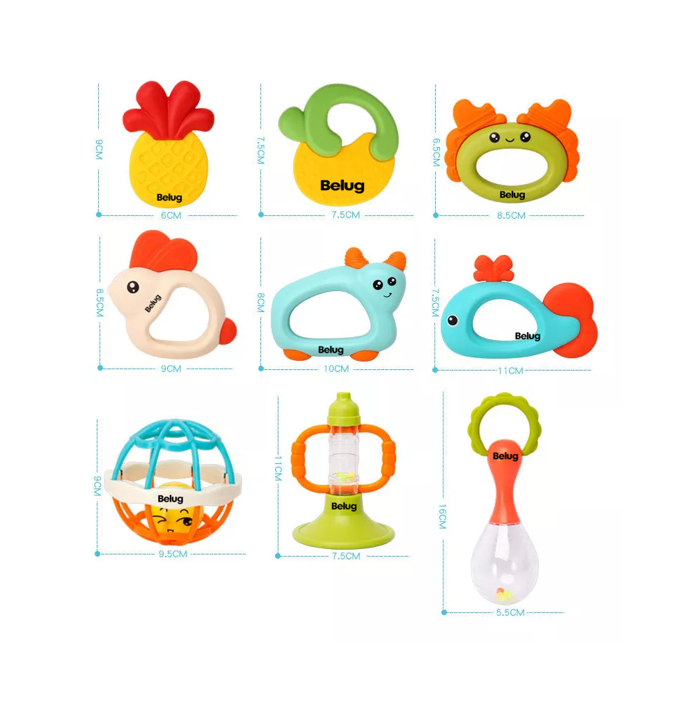 Foto 3 pulgar | Sonajas Para Bebe Calcetines Juguetes Para Bebes De 3 Meses Belug Multicolor