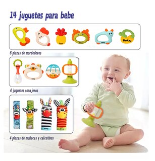 Foto 3 | Sonajas Para Bebe Calcetines Juguetes Para Bebes De 3 Meses Belug Multicolor